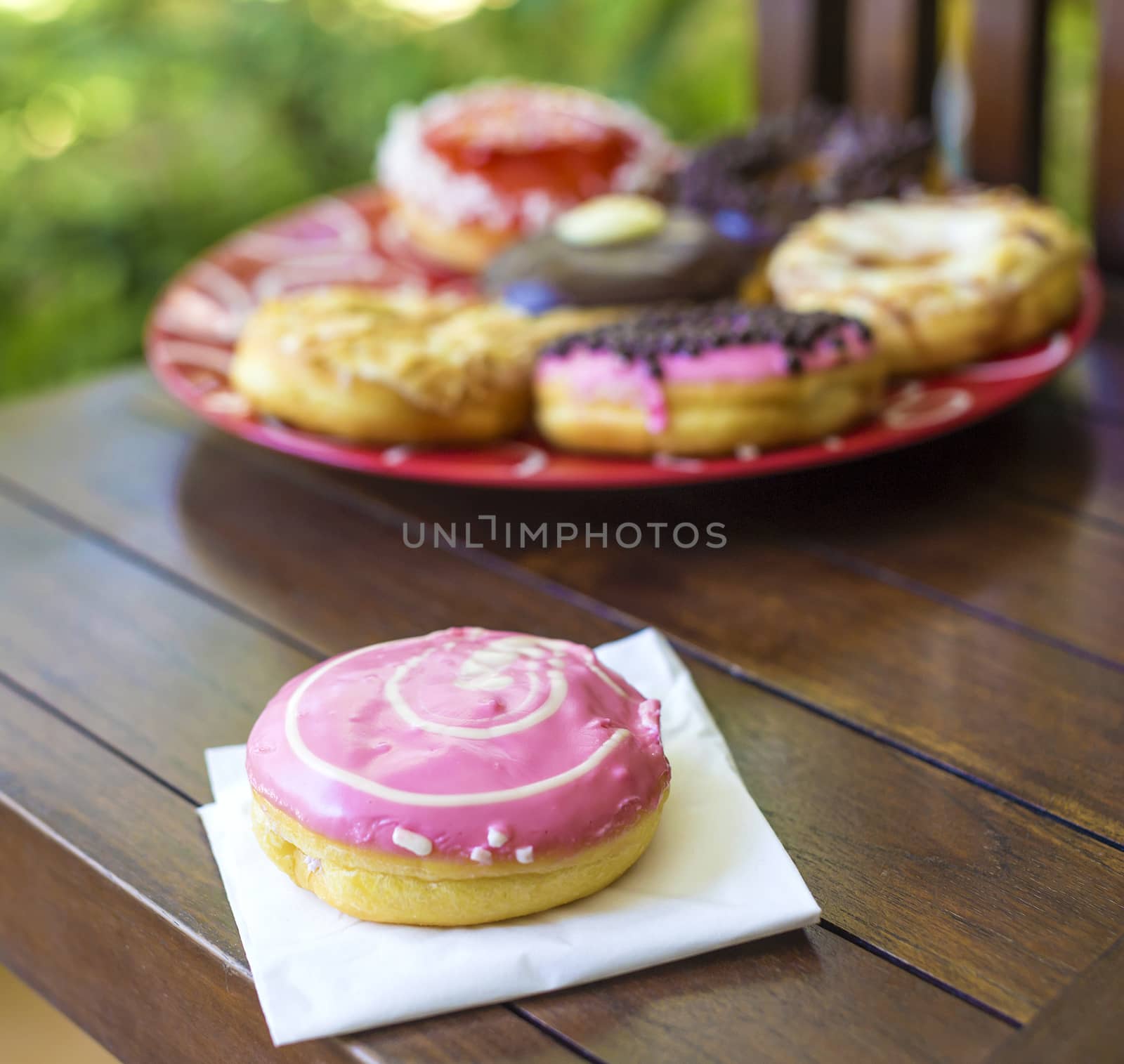 Tasty donut on the Table.