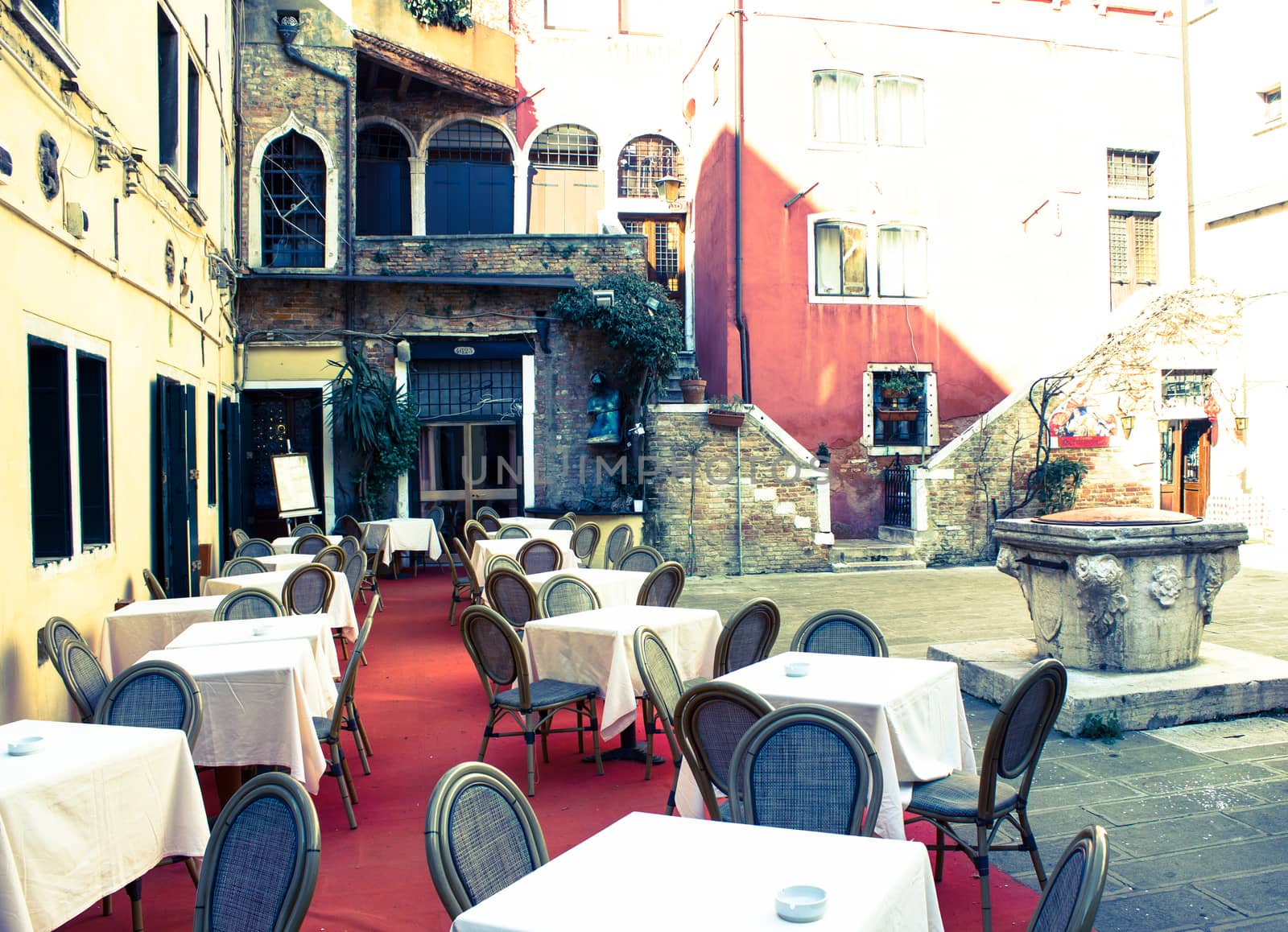 Venice, intimate and romantic restaurant between channels and bridges
