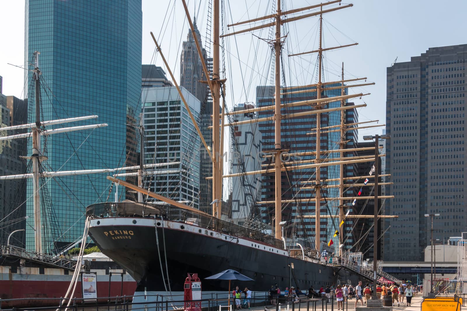 New York, Aug 20: The famous Pecking is docked at South Street Sea  Port in New York City serving as a maritime museum - August 20, 2014 New York, USA by derejeb