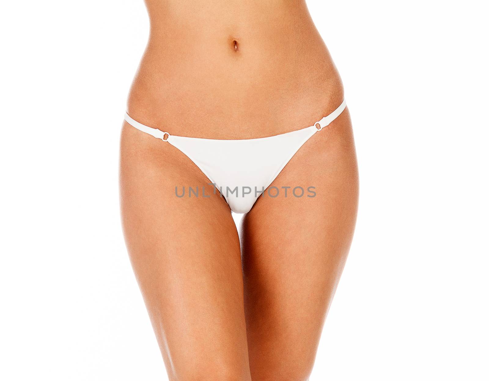 Sexy woman body, white background, isolated