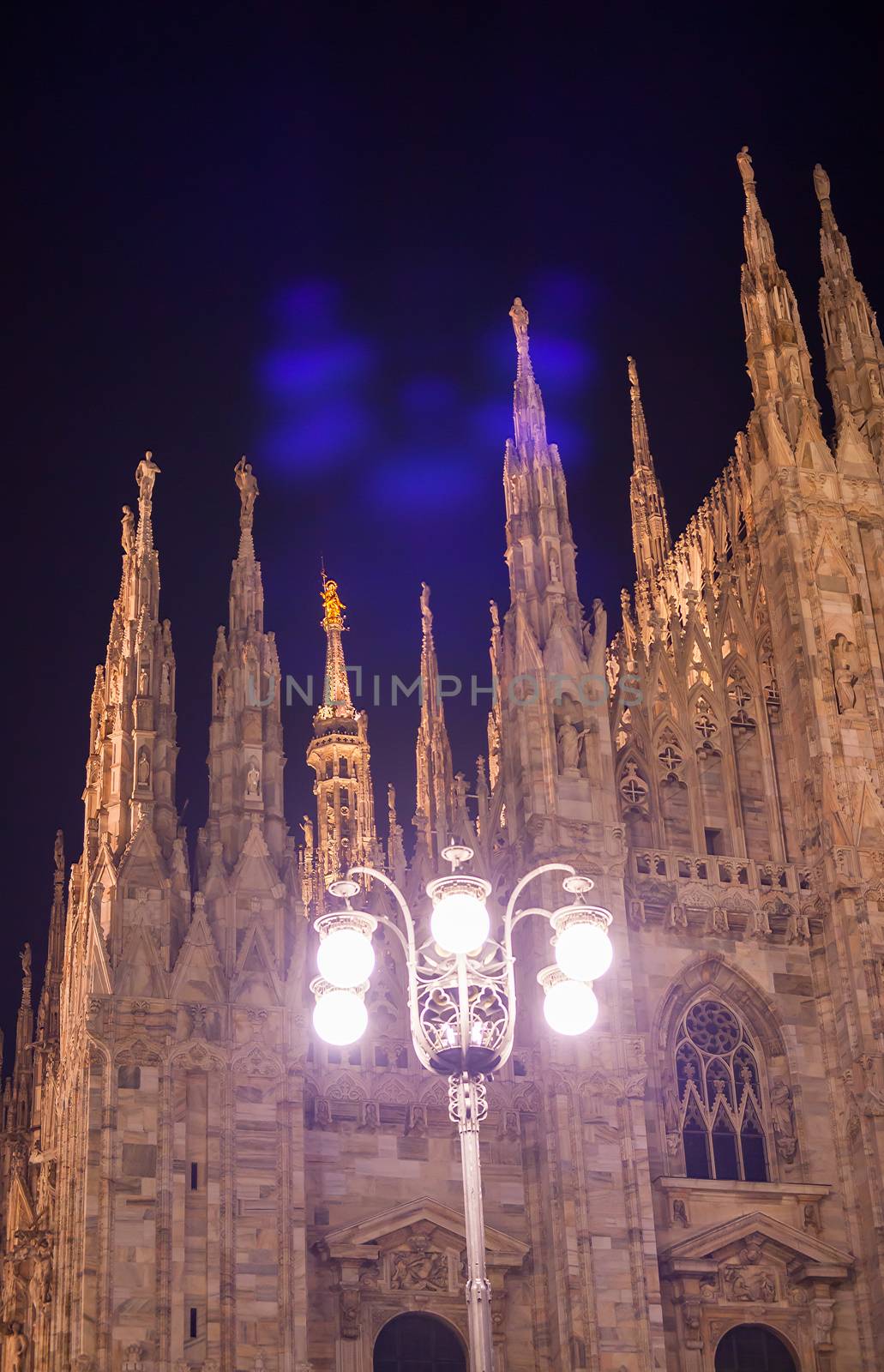 Nightview of Duomo of Milan, the Milan cathedral