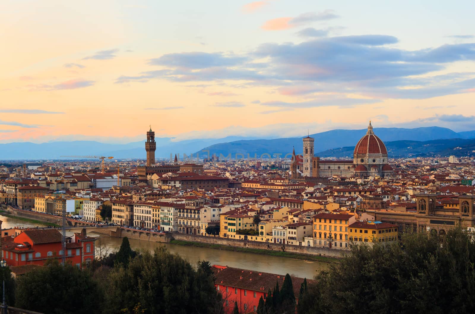 View of Florence, famous city in Tuscany, Italy
