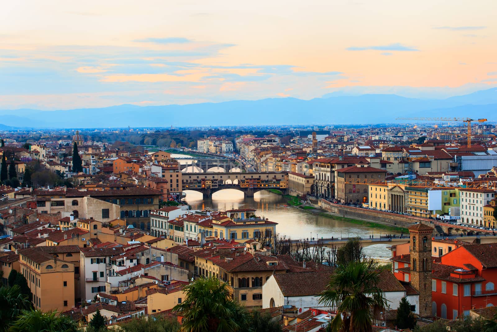 View of Ponte Vecchio in Florence, tuscany. Italy