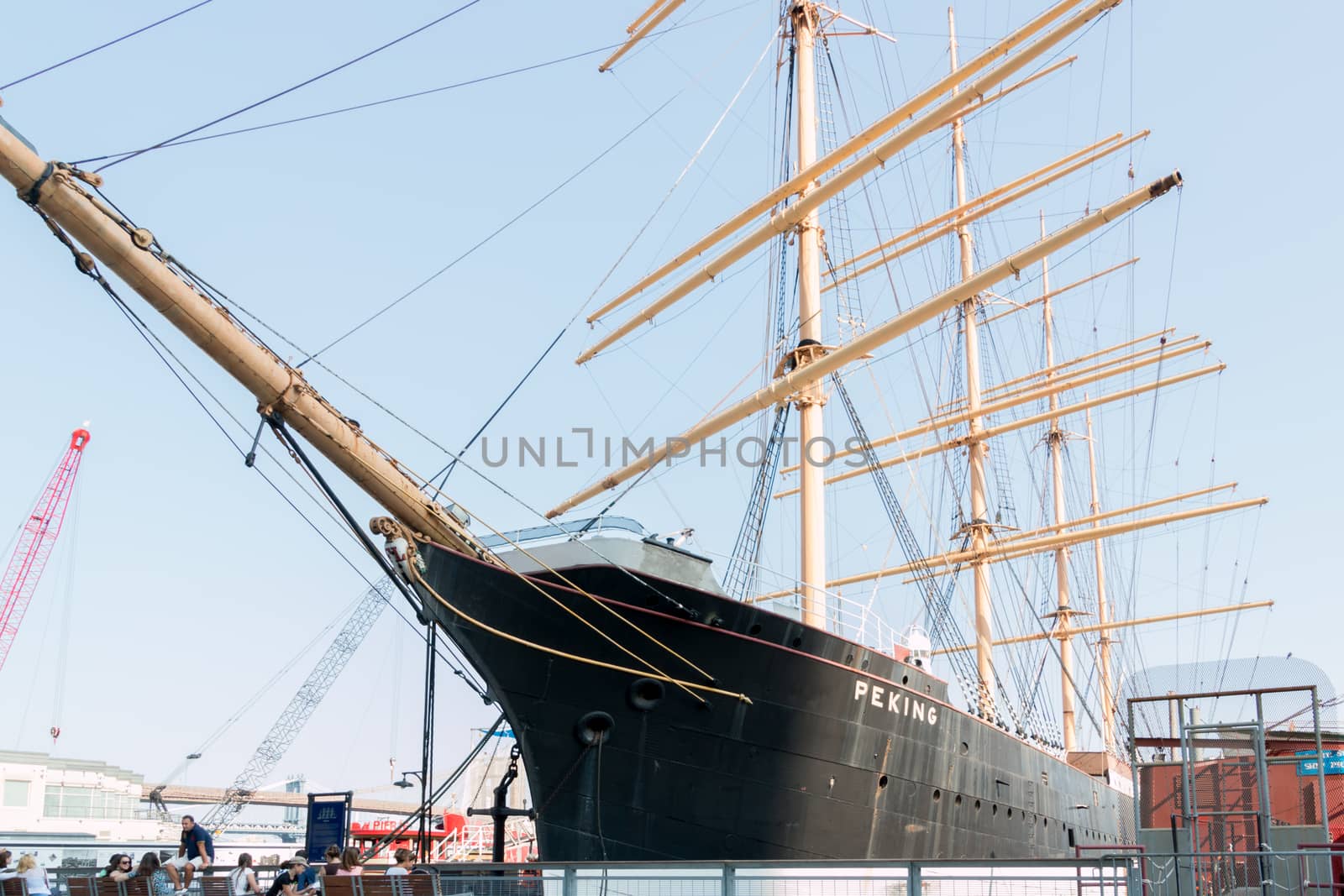 New York, Aug 20: The famous Pecking is docked at South Street Sea  Port in New York City serving as a maritime museum - August 20, 2014 New York, USA by derejeb