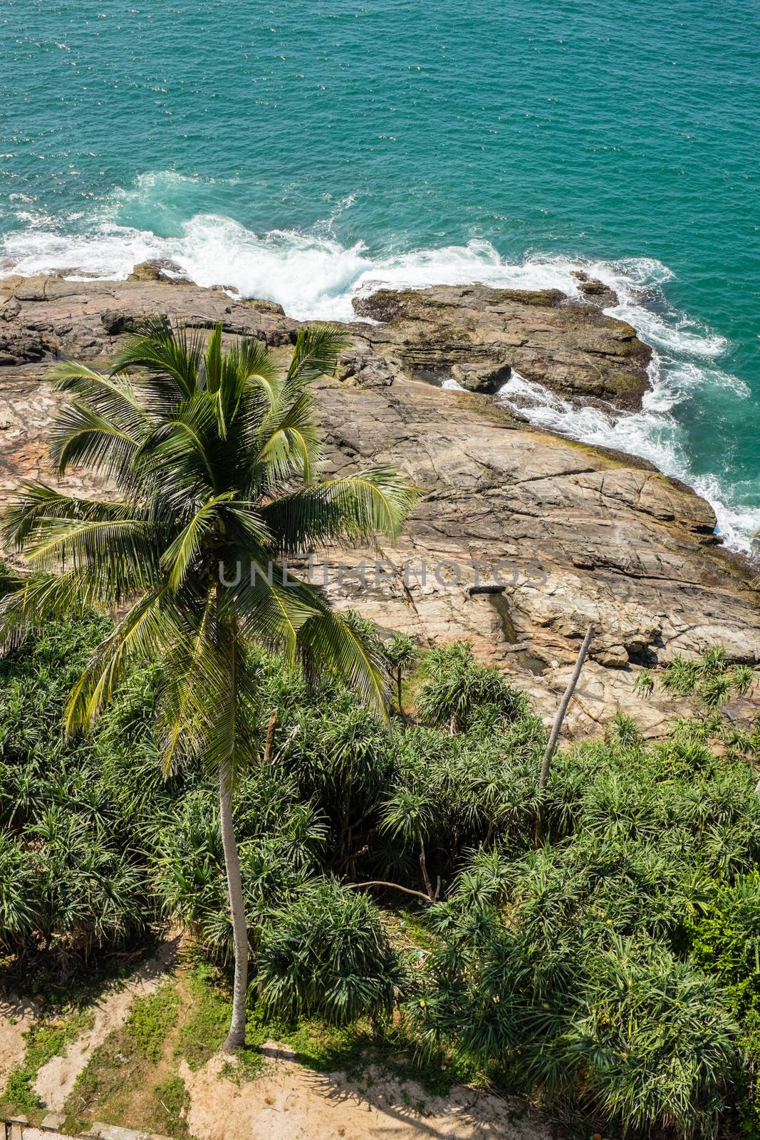 Indian ocean beach in Sri Lanka near Beruwala