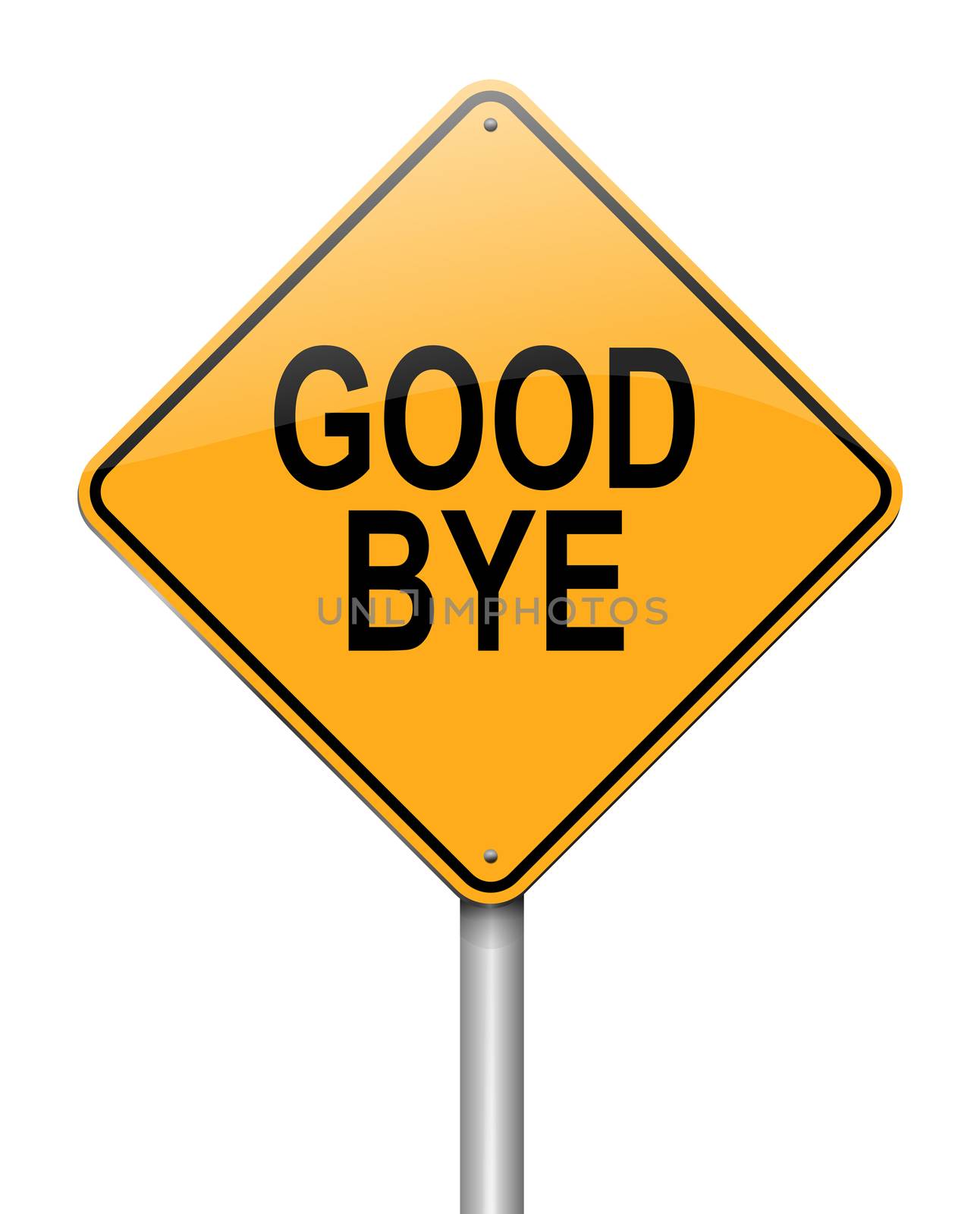 Illustration depicting a sign with a goodbye concept.