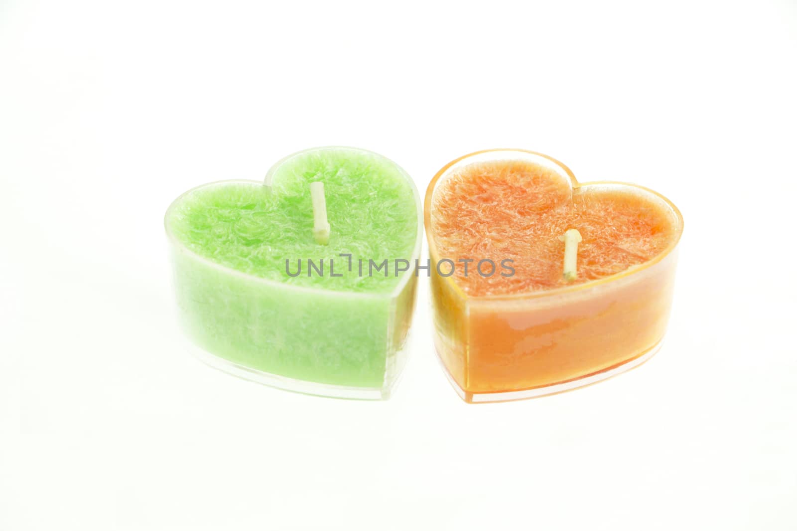 Two heart shaped candles