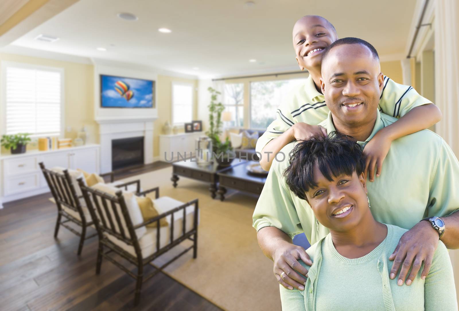 African Amercian Family In Living Room by Feverpitched