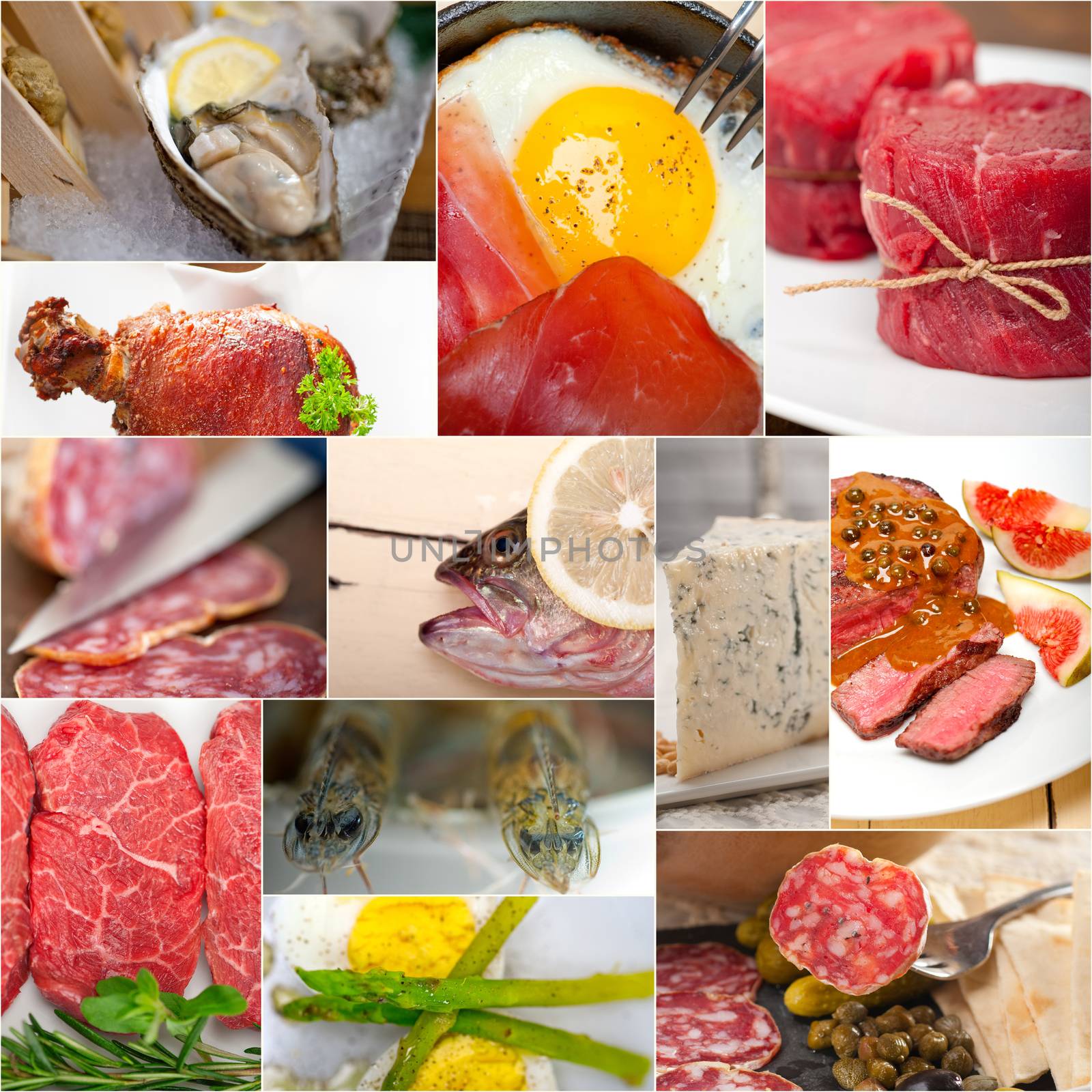 high protein food collection collage by keko64