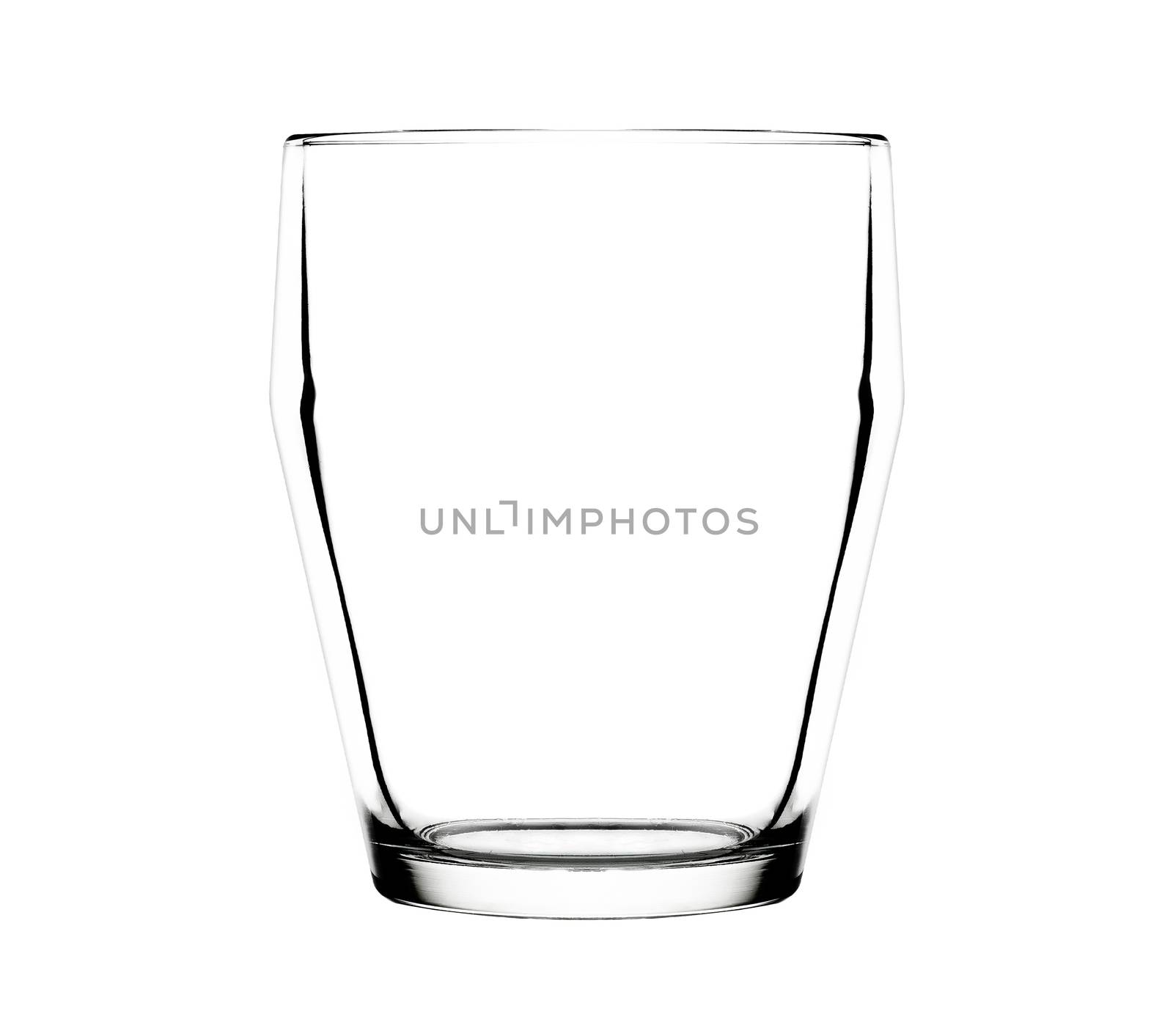 Empty glass for water on white background by ozaiachin