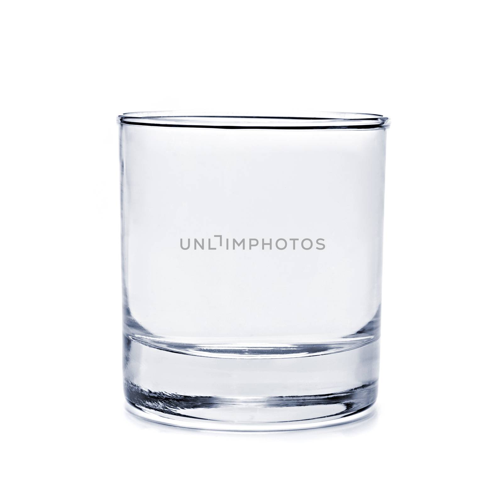 Empty glass for water on white background