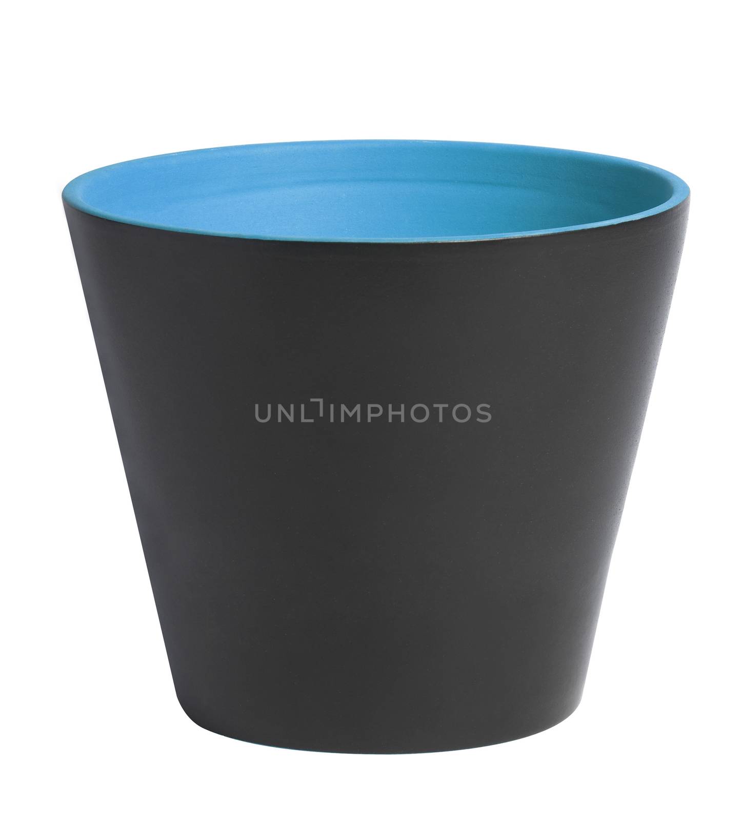 black flower pot isolated on white by ozaiachin