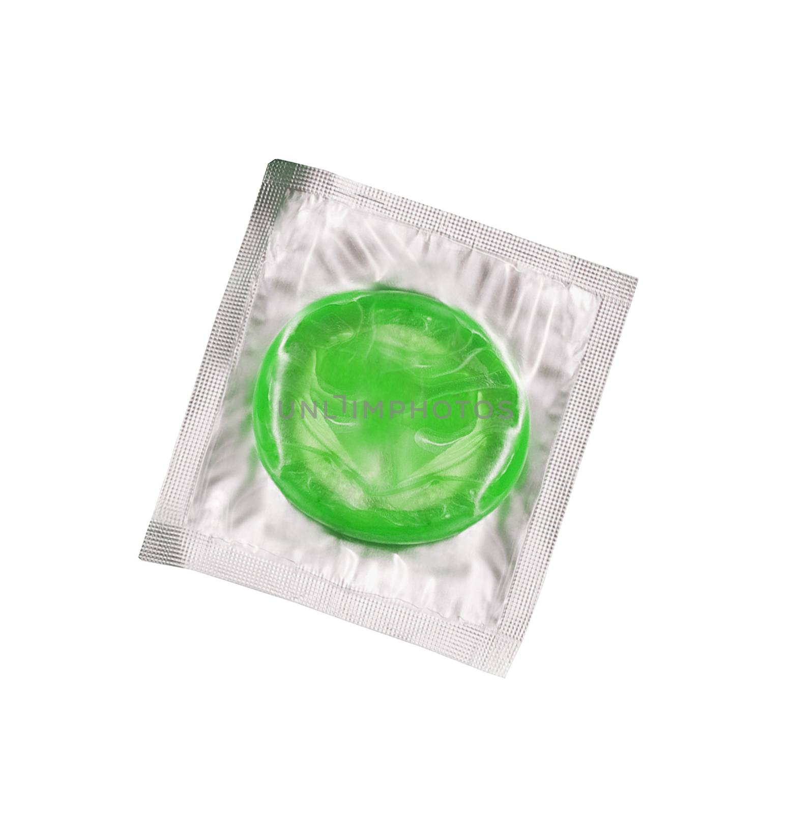 Condom isolated on white background