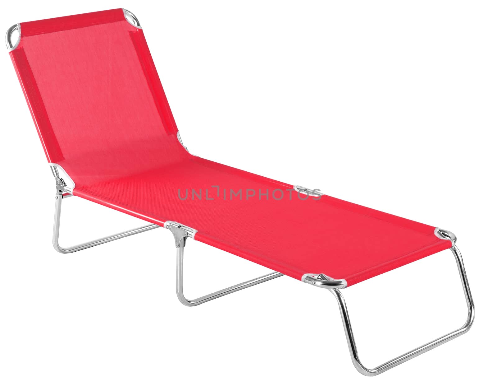 Red deckchair isolated  by ozaiachin