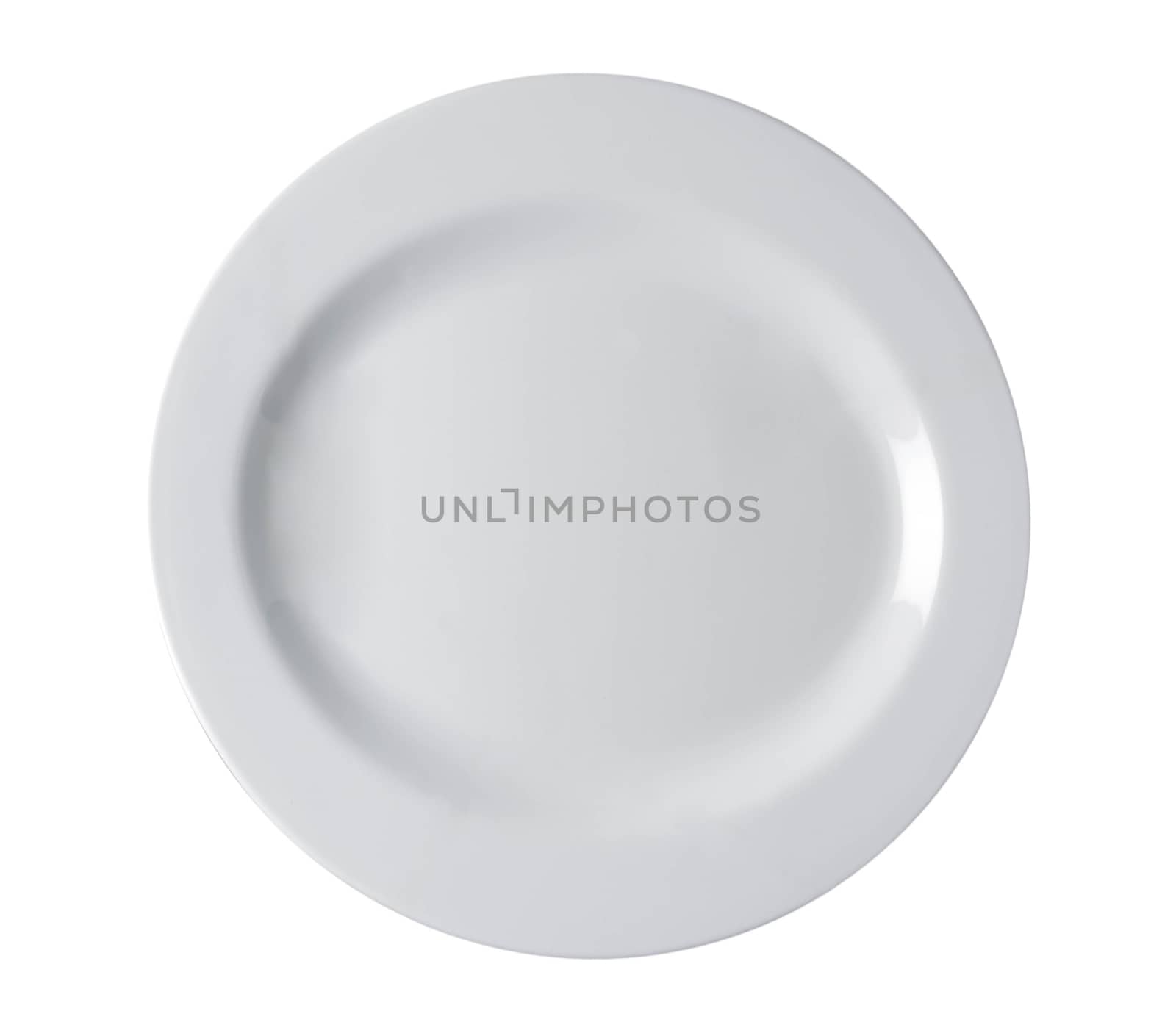 shiny plate isolated on white with clipping path included 