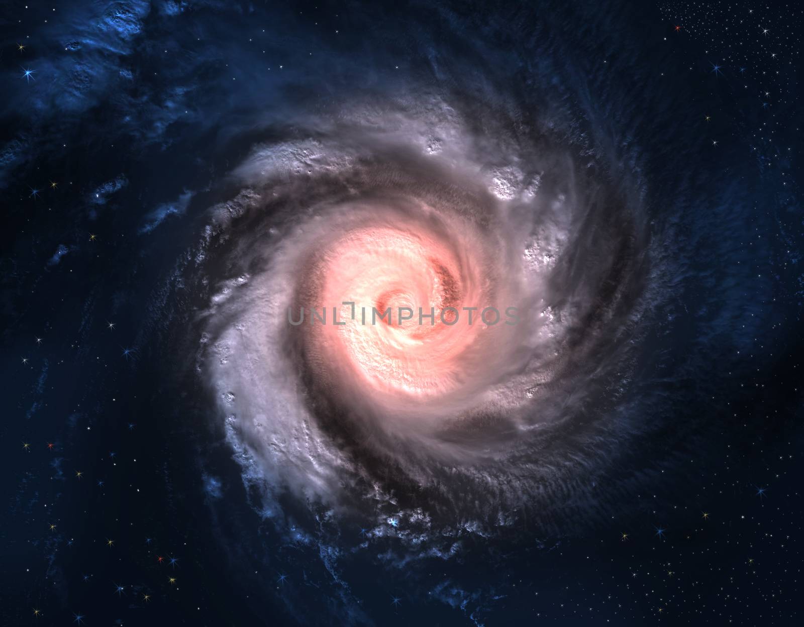 Incredibly beautiful spiral galaxy somewhere in deep space 