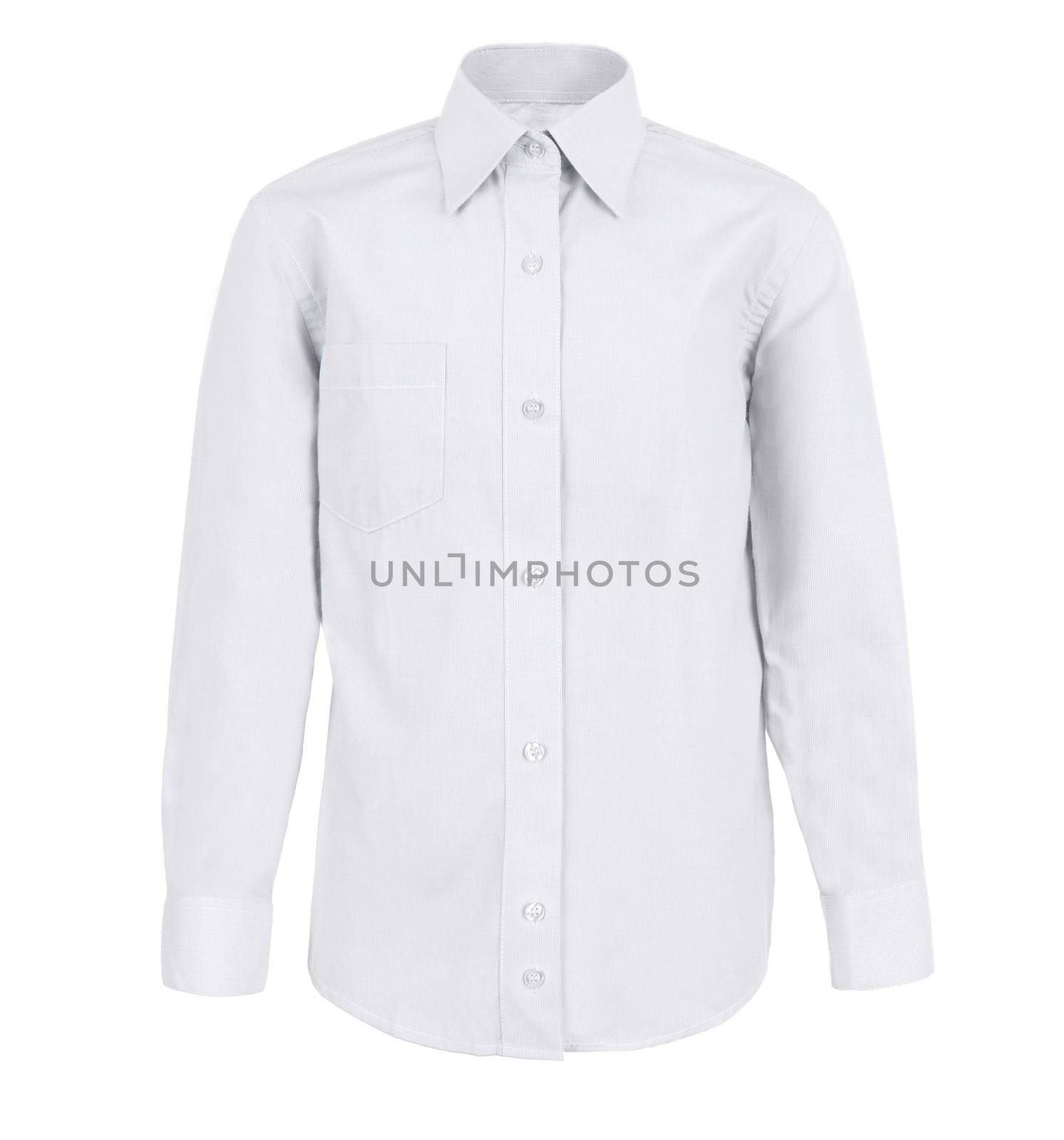 white shirt with long sleeves isolated on white background