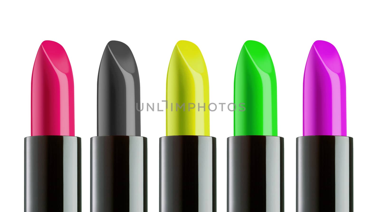 Color Lipstick palette isolated over a white background