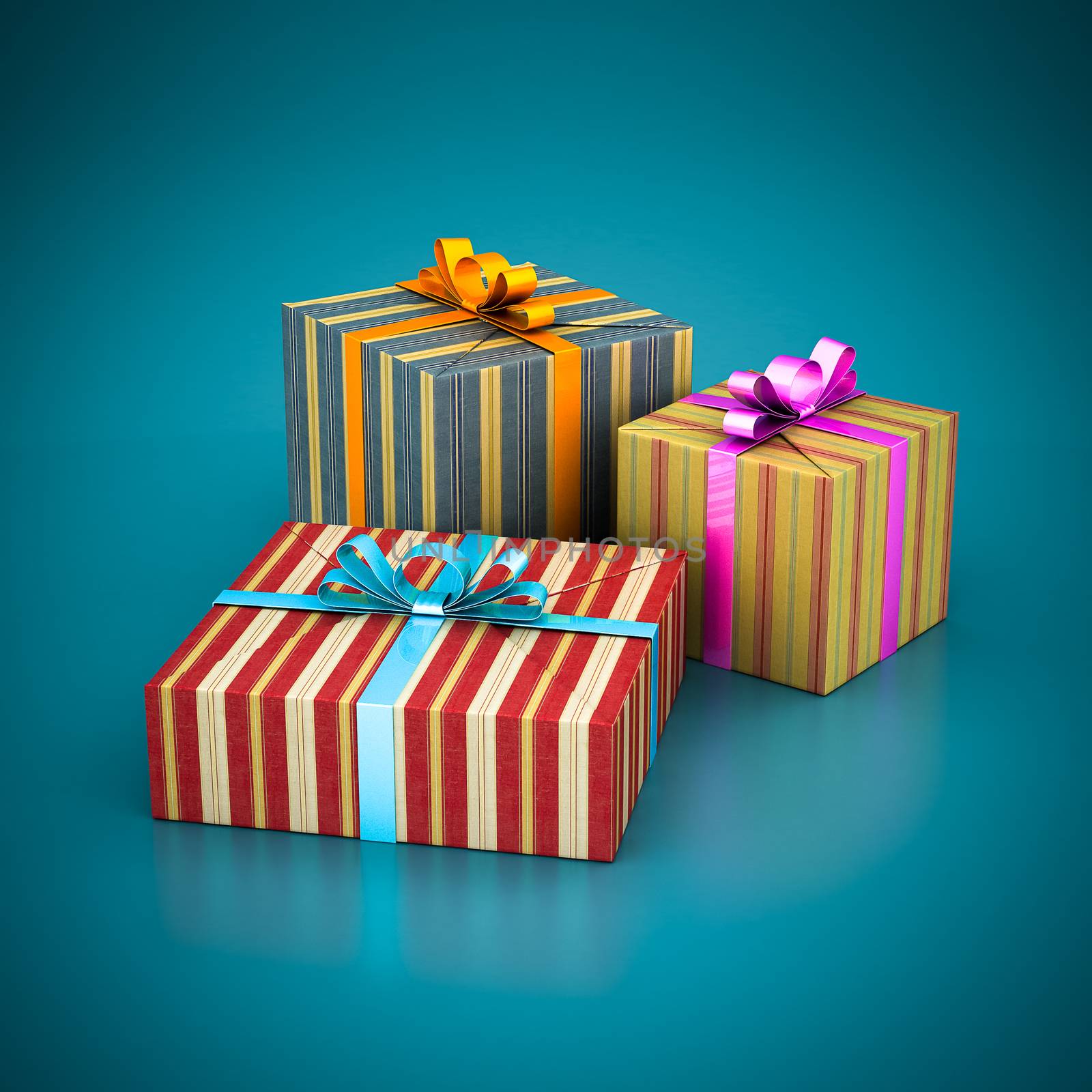 Beautiful gift box on a blue background