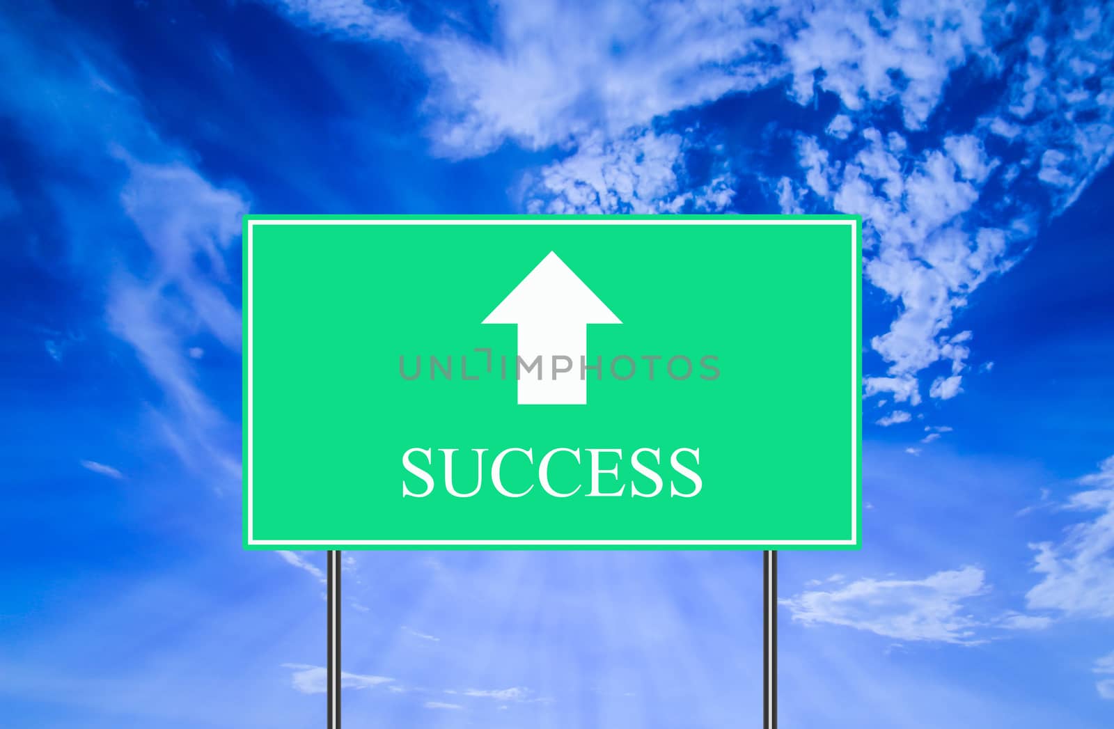 Success Traffic Sign with Blue Sky