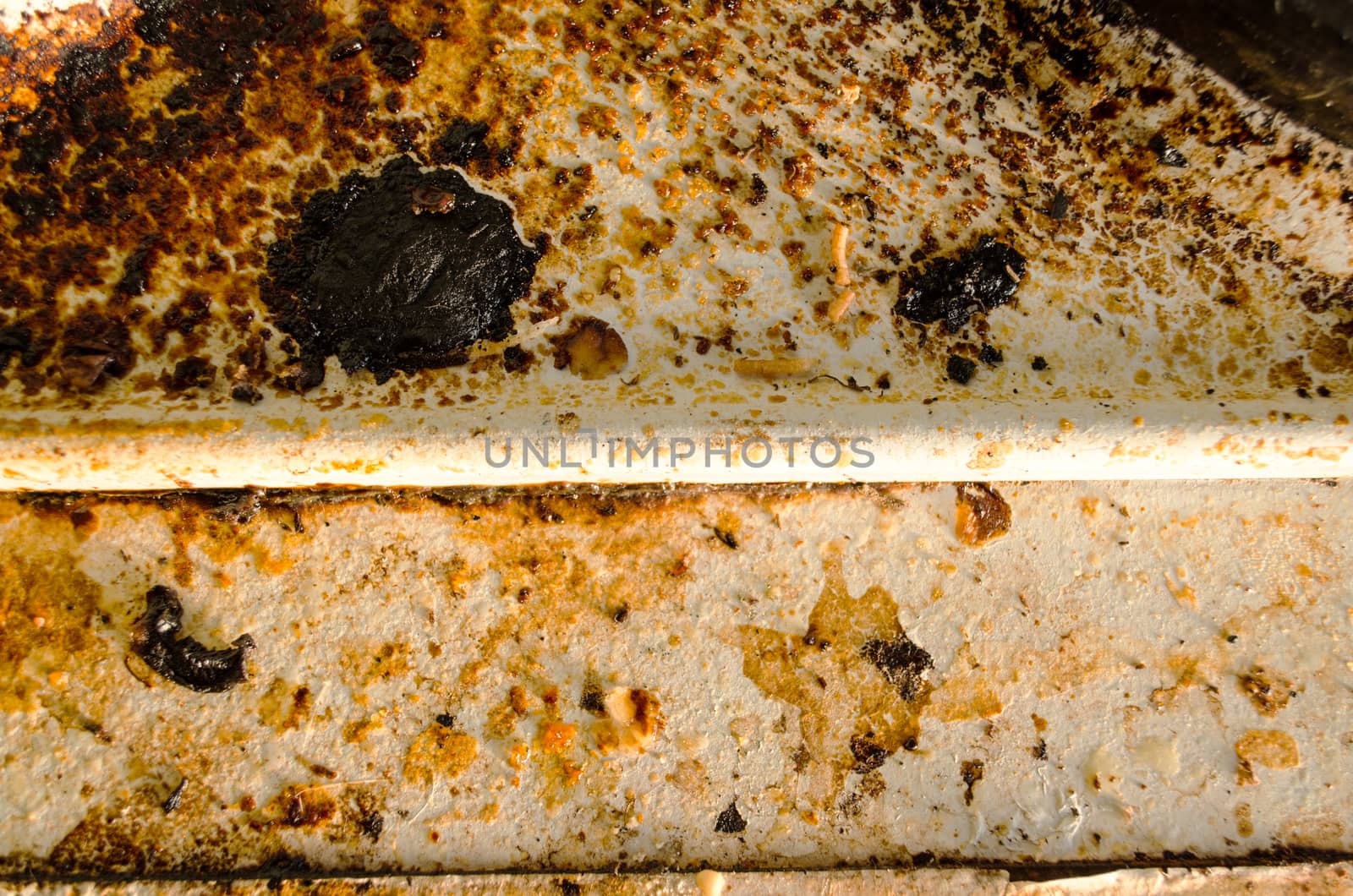 Rust stains on the old electric stove