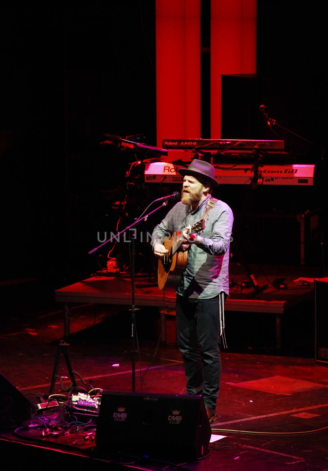 Moscow, Russia - February 2, 2015: British singer, actor and songwriter Alex Clare gave a concert in Moscow