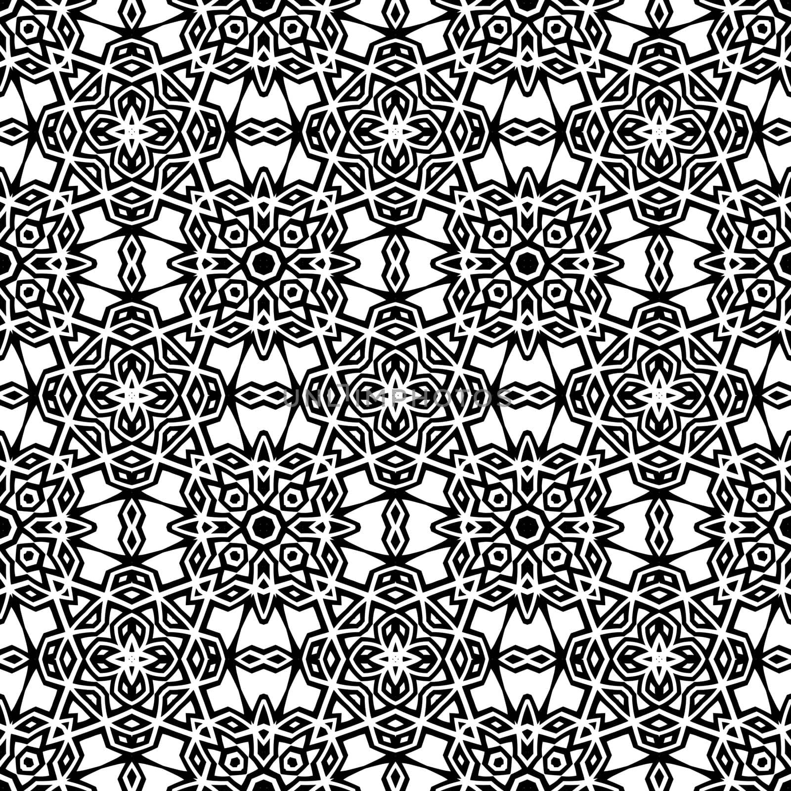 Digital computer graphic - seamless decorative ornament in a black - white colors for design.