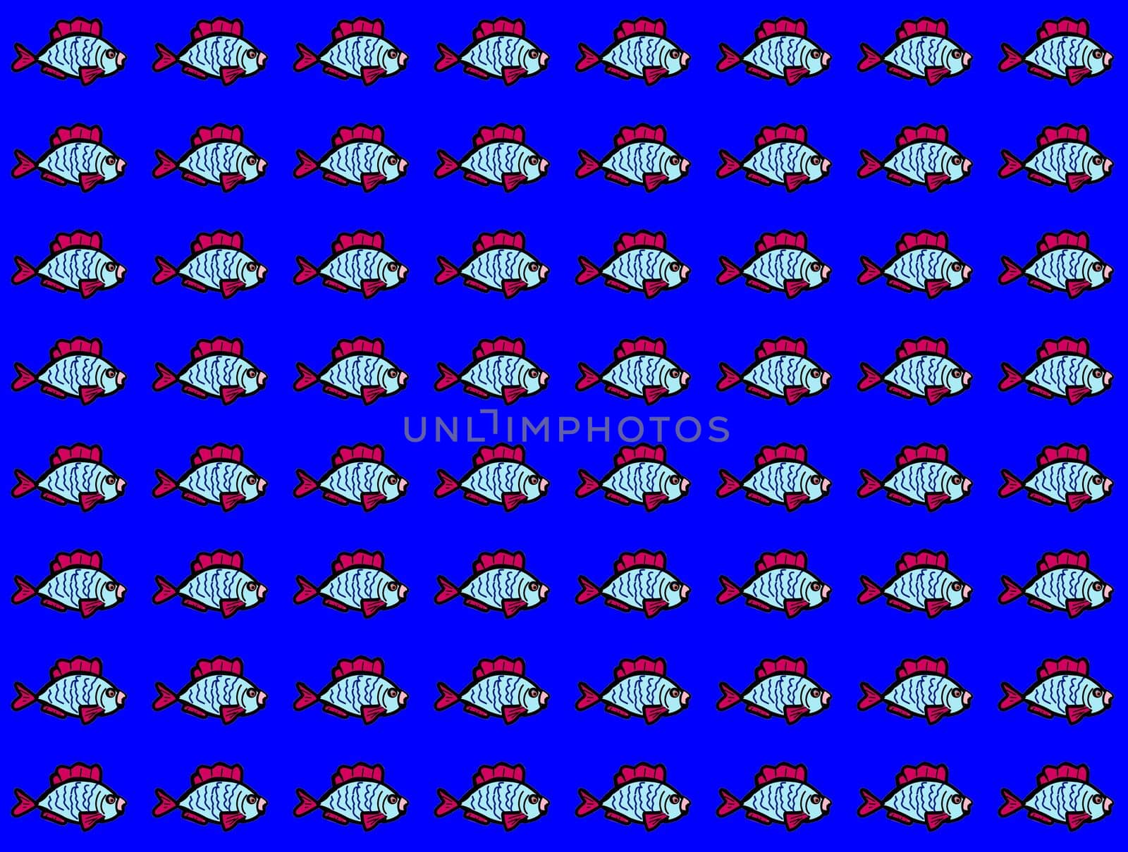 Digital computer graphic - seamless decorative ornament with a fishes for design.