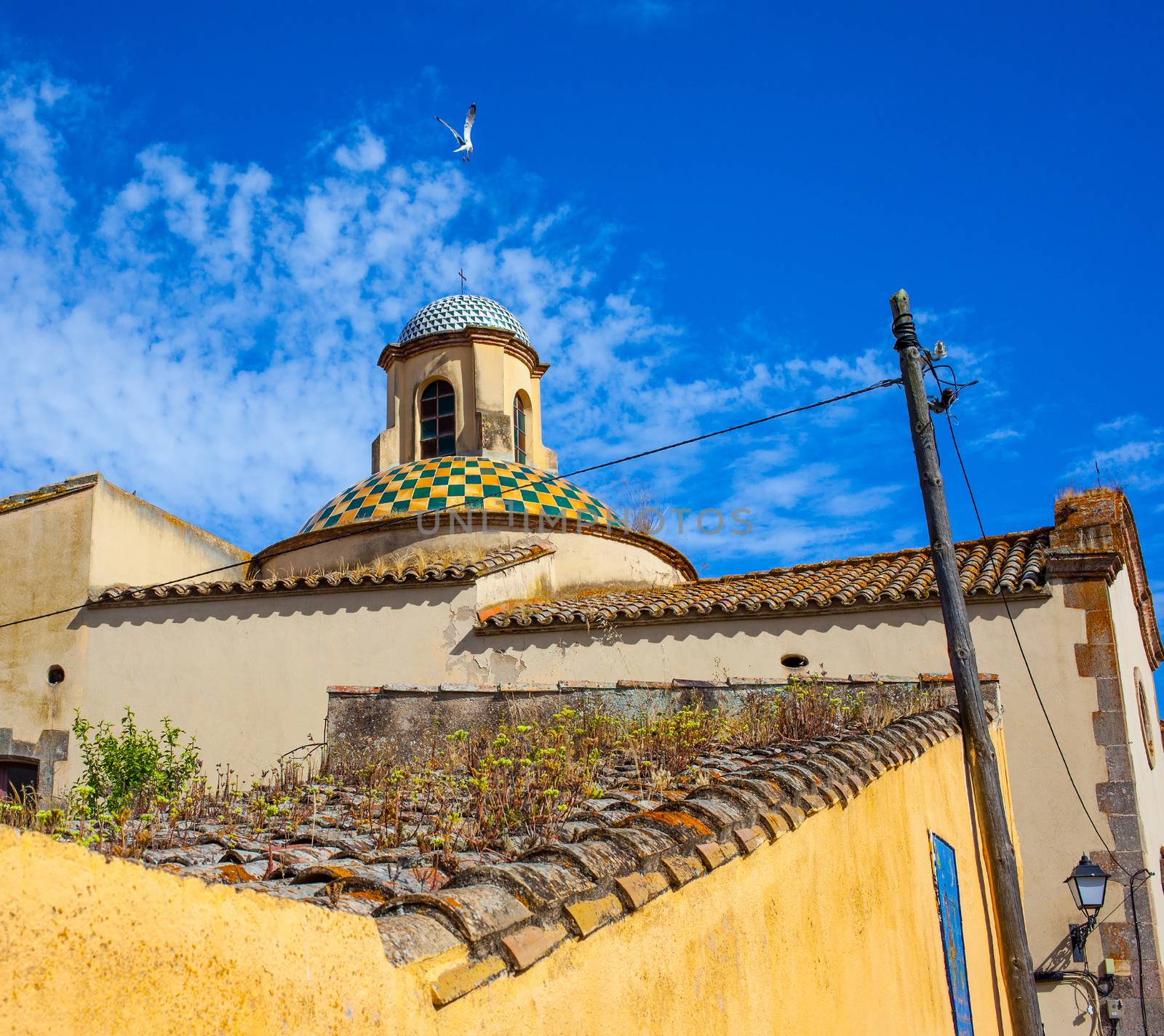 Tossa de Mar, Catalonia, Spain, 06.19.2013, landscape ancient town with a dome Catholic Church, editorial use only