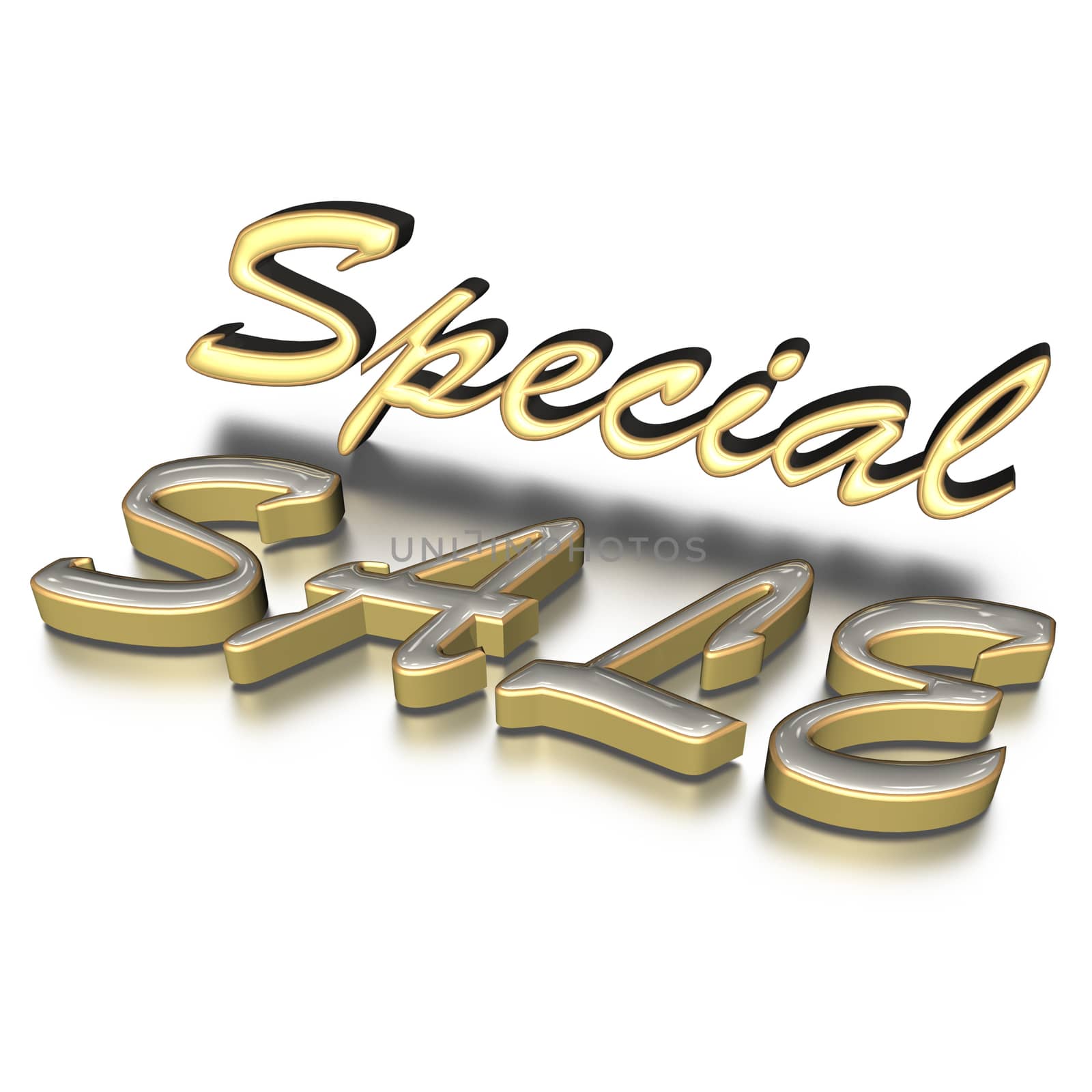 Glossy three-dimensional inscription Special Sale as a sign.