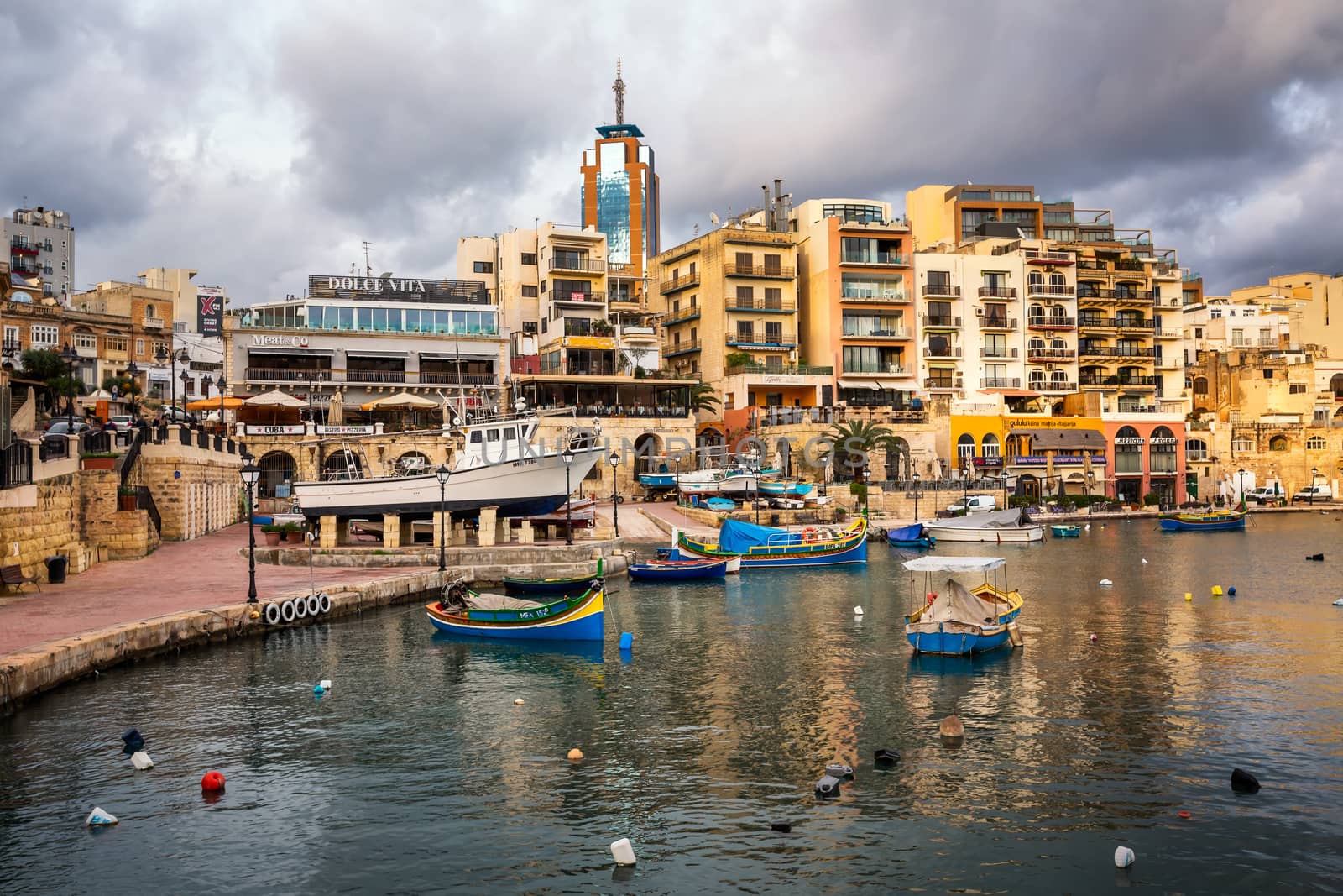 Spinola Bay and Portomaso Tower in Saint Julian, Malta by anshar