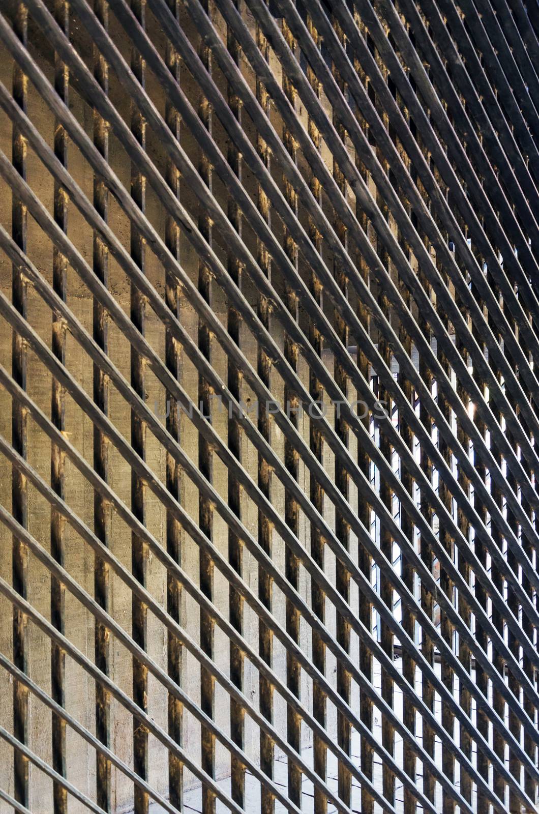 Steel Plate on facade of modern building  by siraanamwong
