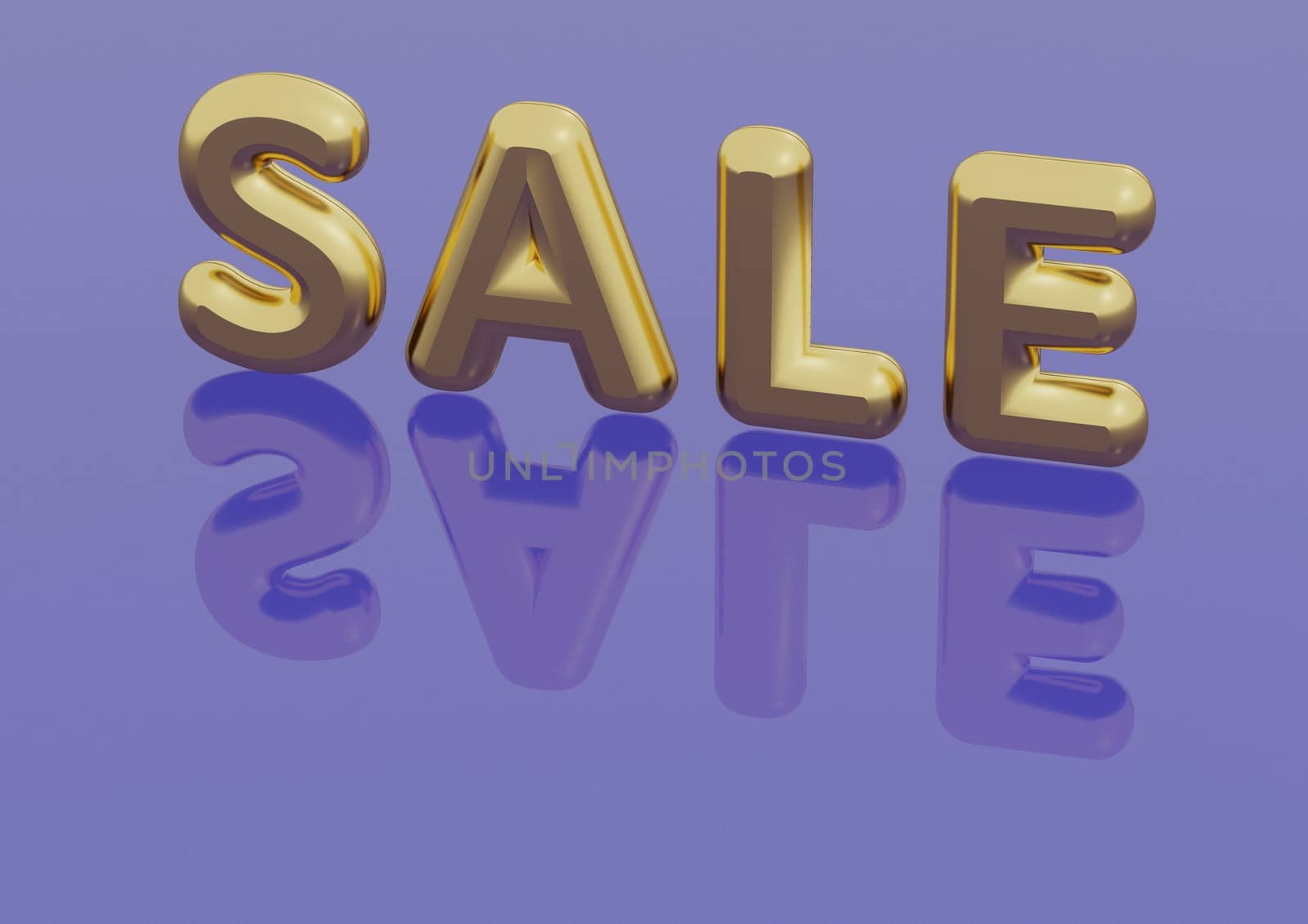 Glossy three-dimensional inscription Sale as a sign.