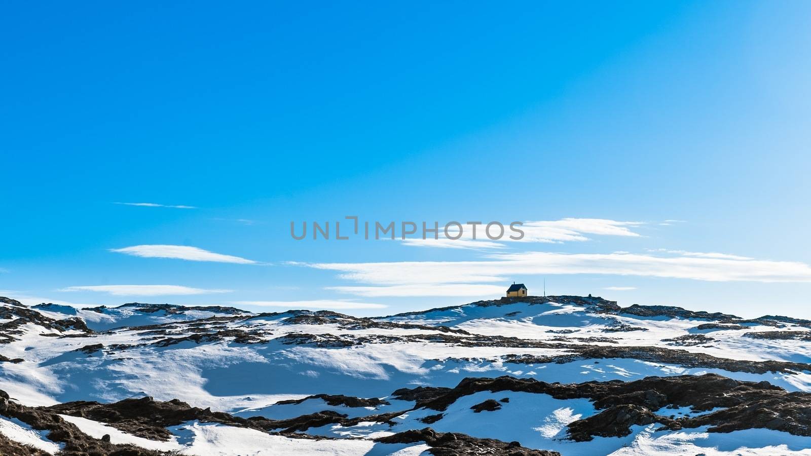 View from one of the seven mountains surrounding Bergen city in Norway