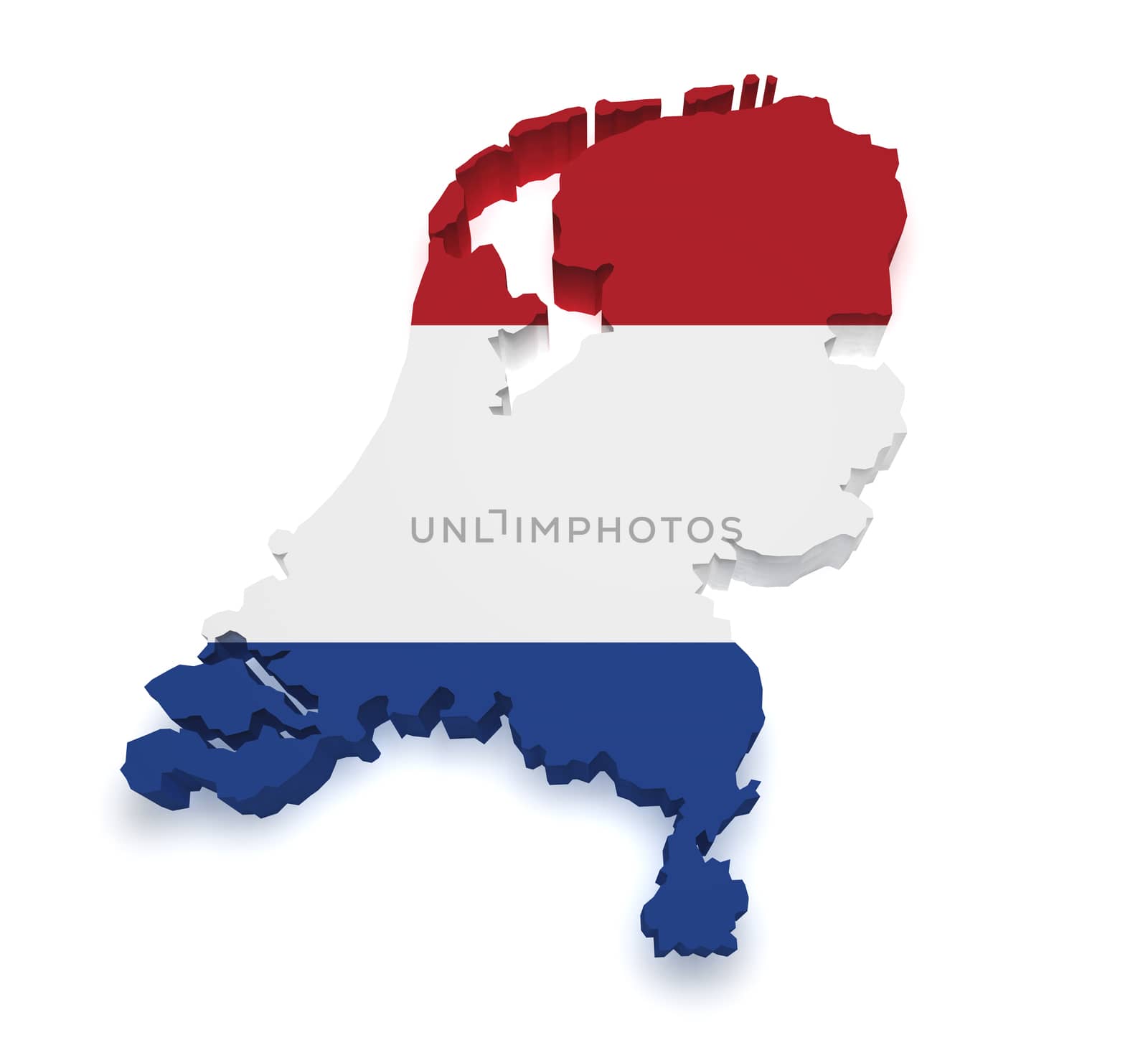 Netherlands Map 3d Shape by nirodesign