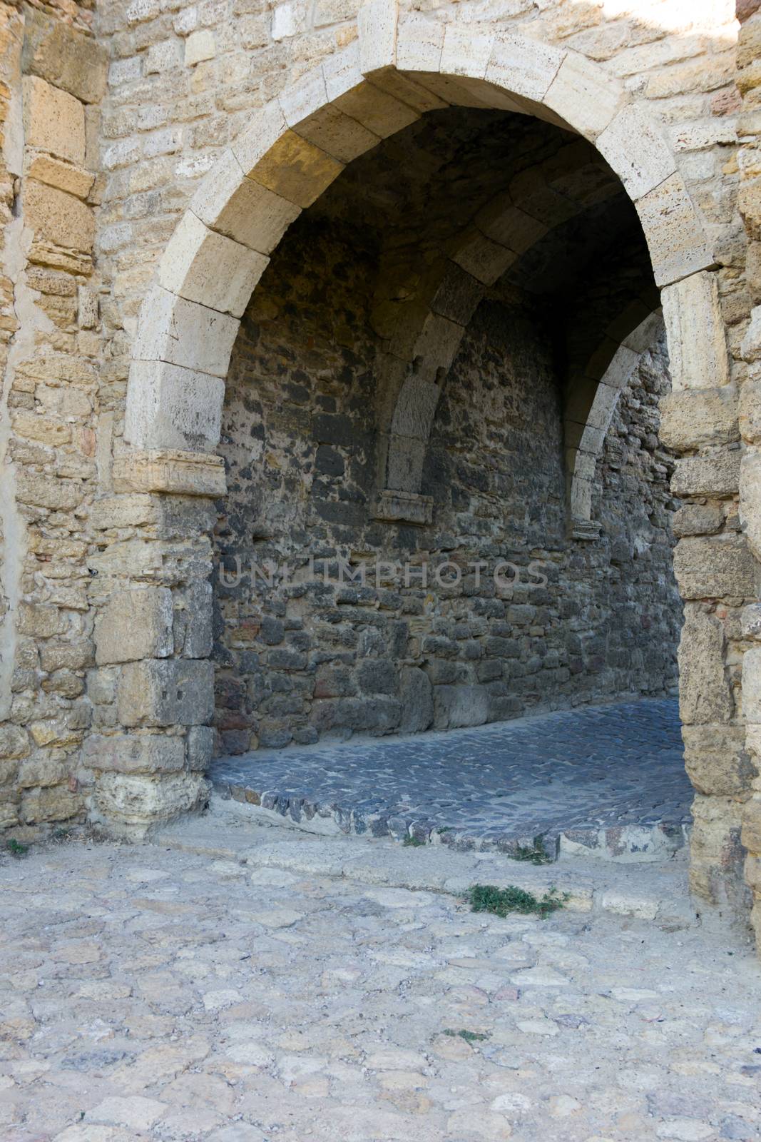 big door arch in the old castle