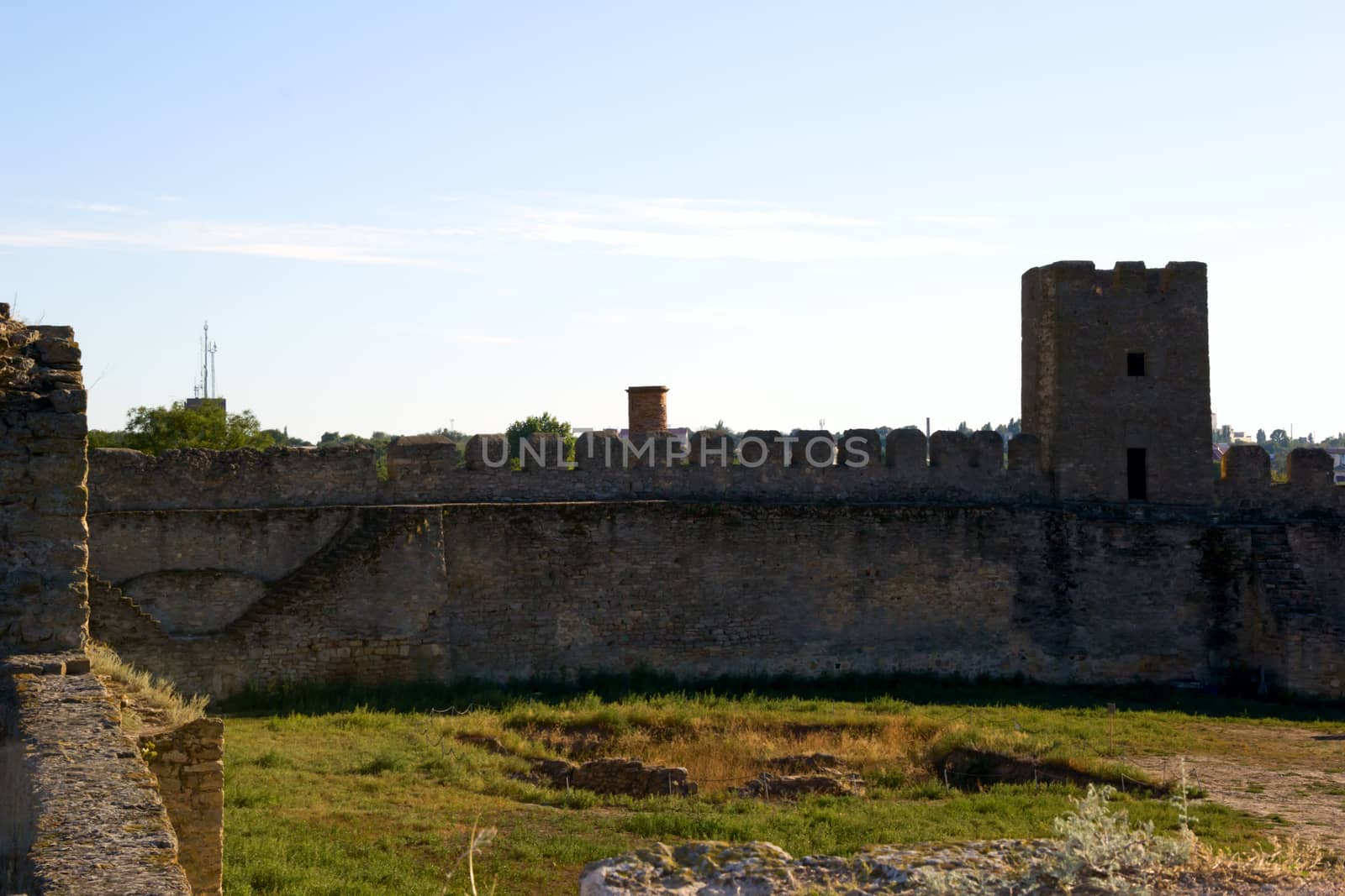 big tower in the fortress in Belgorod-Dnestrovsk