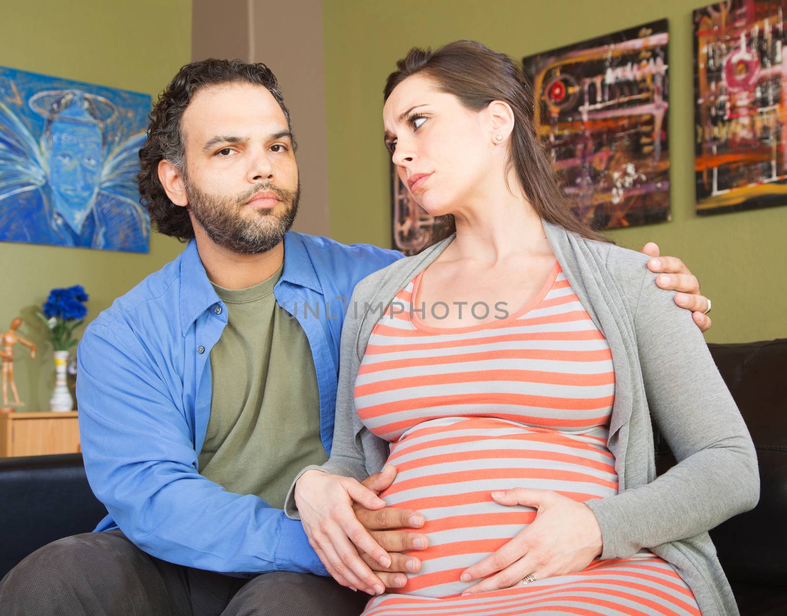 Anxious Pregnant Couple by Creatista