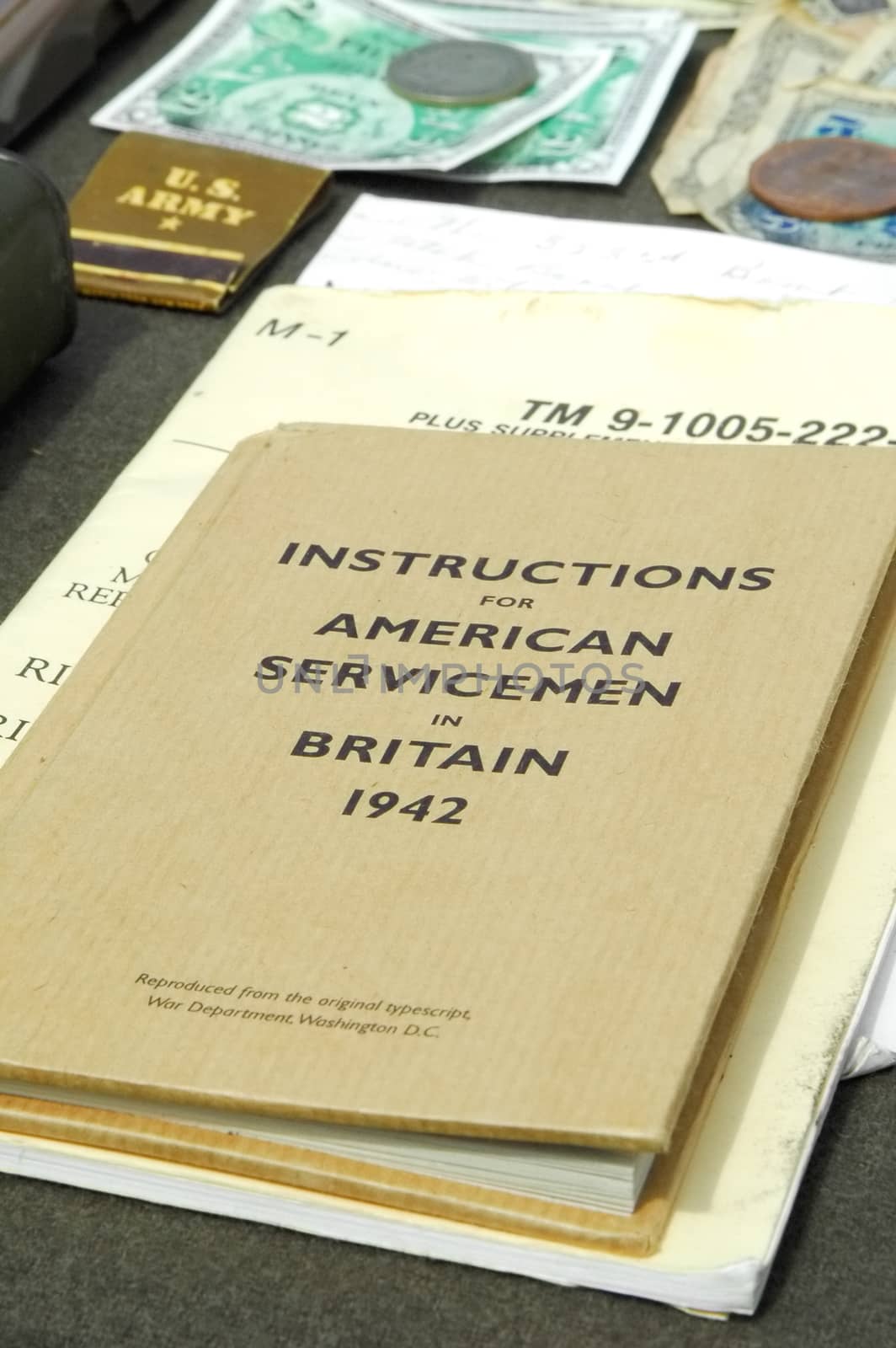 military instruction booklet and other memorabilia from 1942