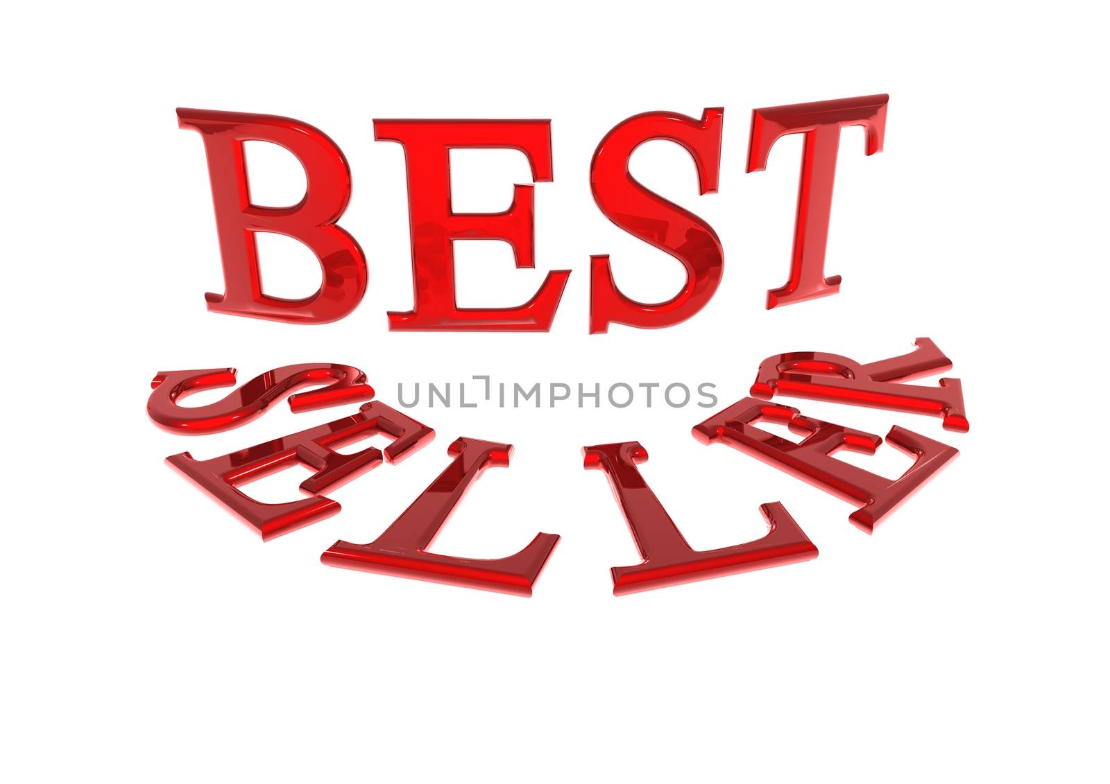 Glossy gold three-dimensional inscription Best seller as a sign.