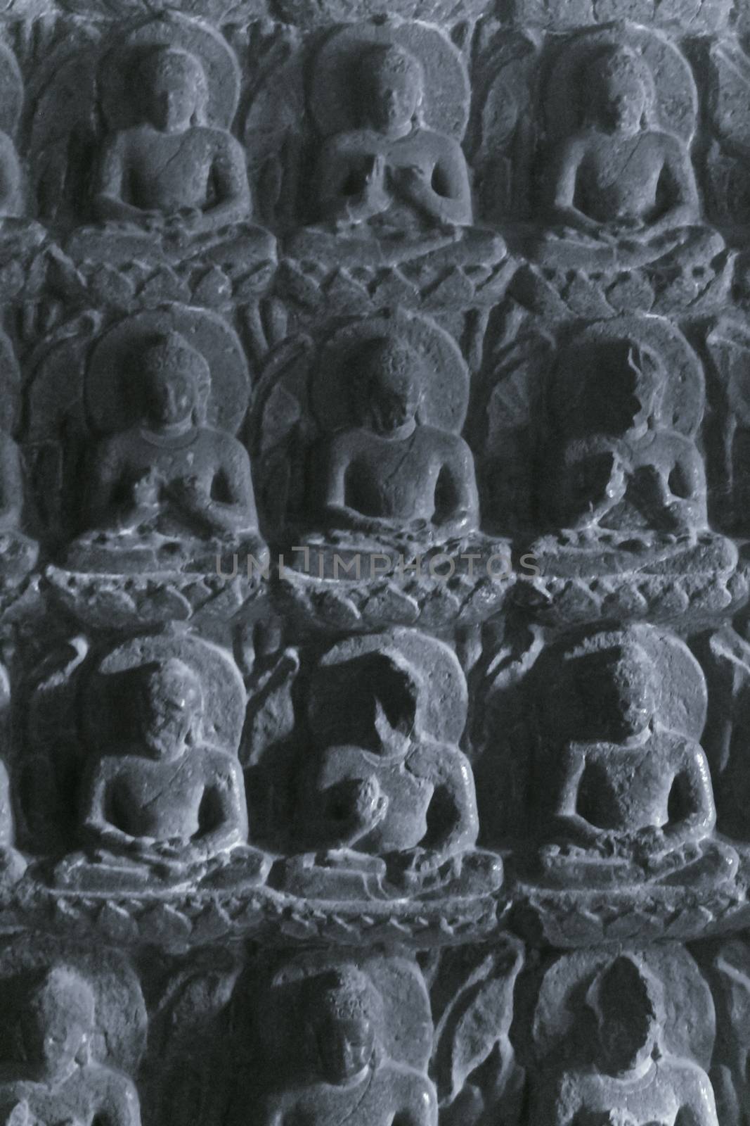 Miracle of Sravasti, Ajanta Cave No. 7, where the Buddha transfo by yands