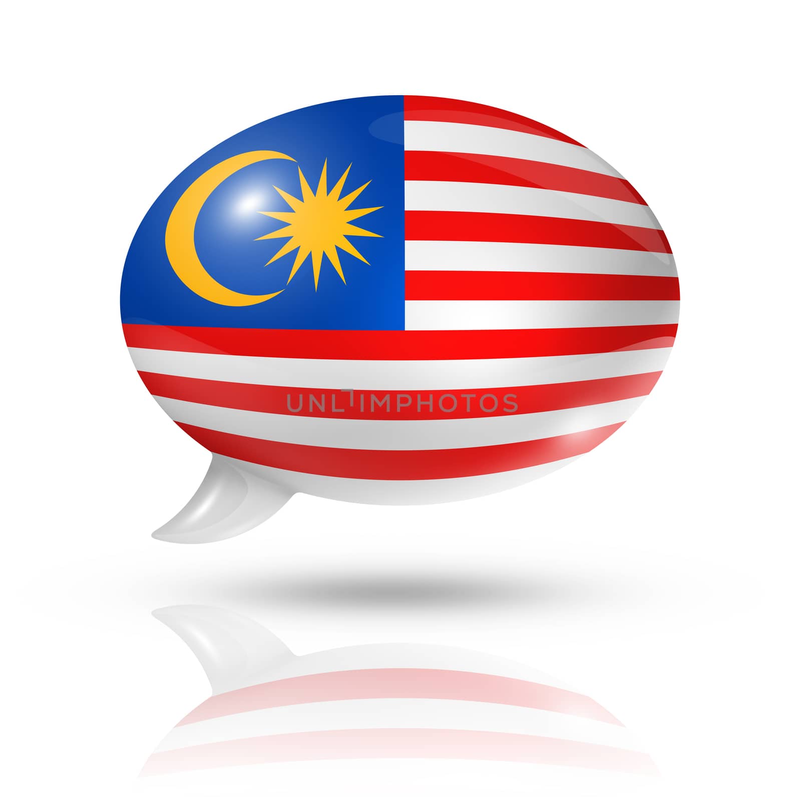 Malaysian flag speech bubble by daboost