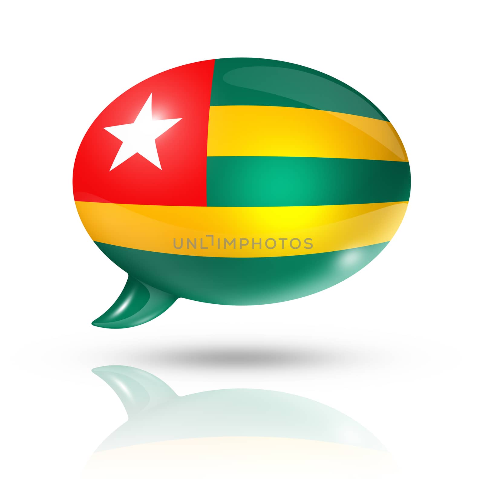 Togolese flag speech bubble by daboost