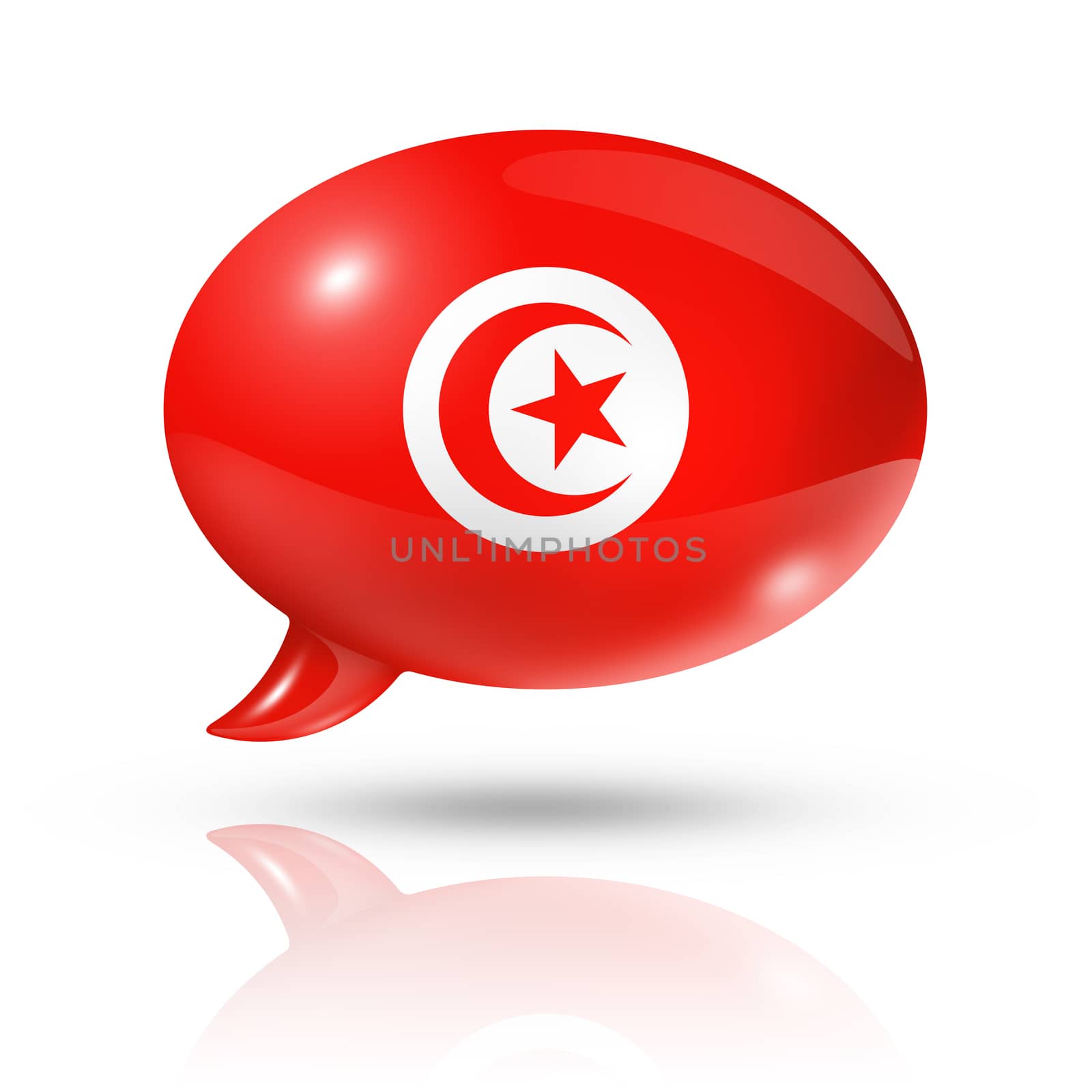 Tunisian flag speech bubble by daboost