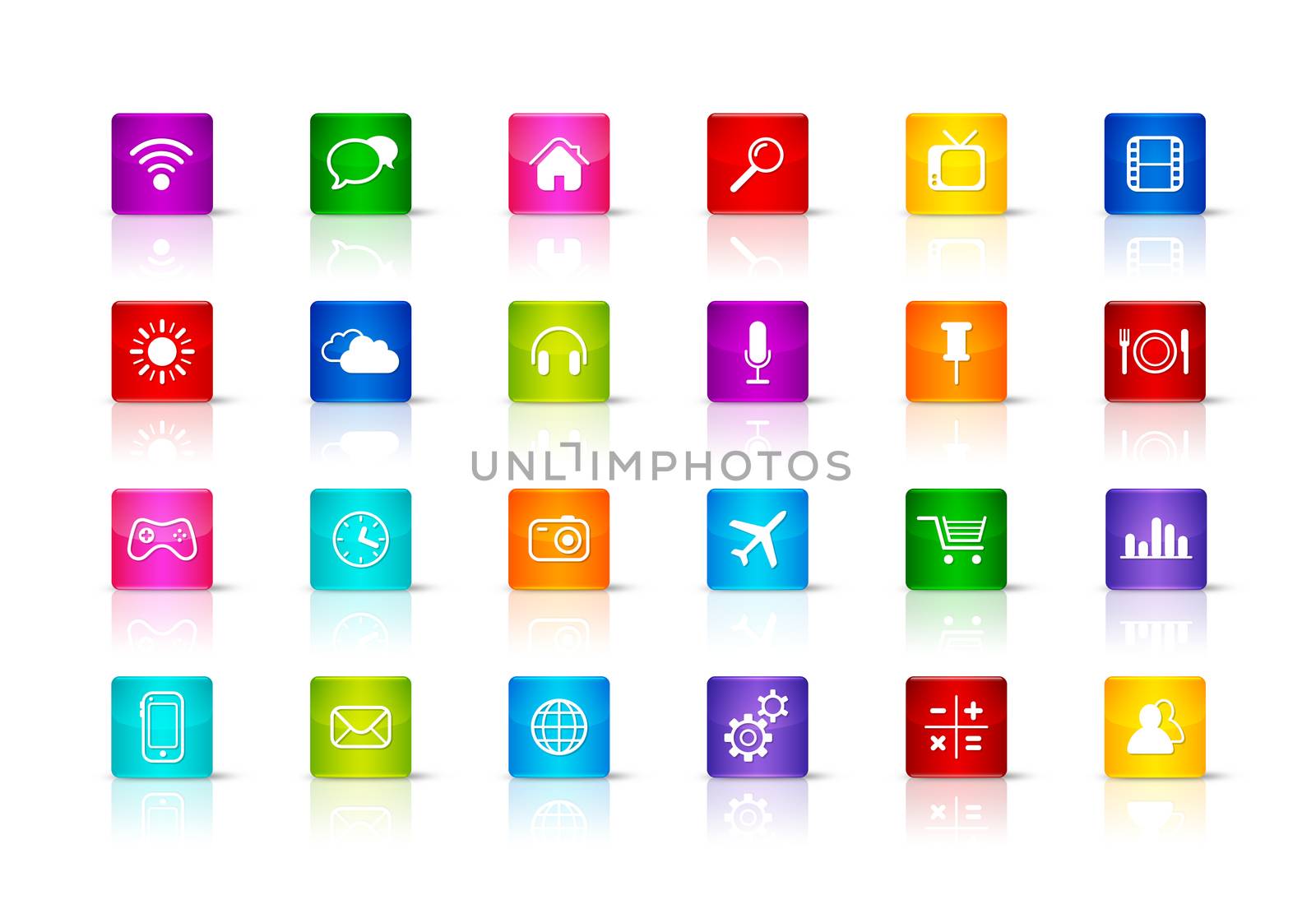 Desktop Icons collection. Isolated on a white background