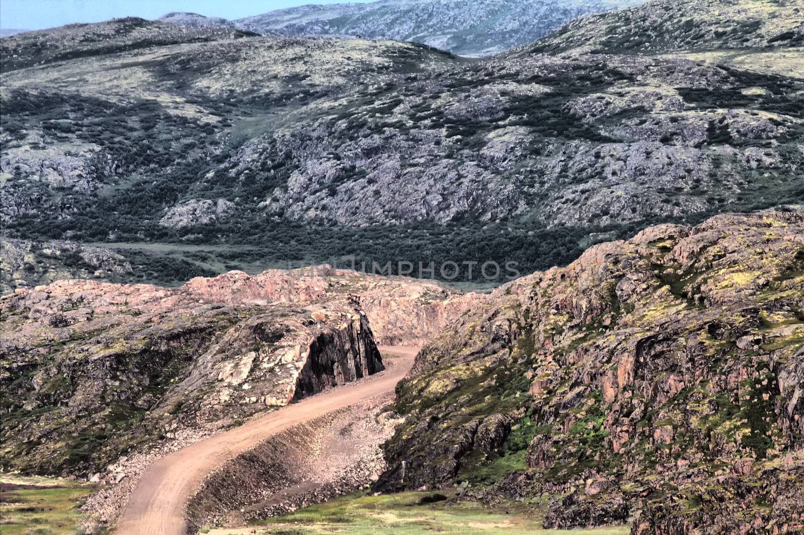 road construction in rocks of mountains by max51288