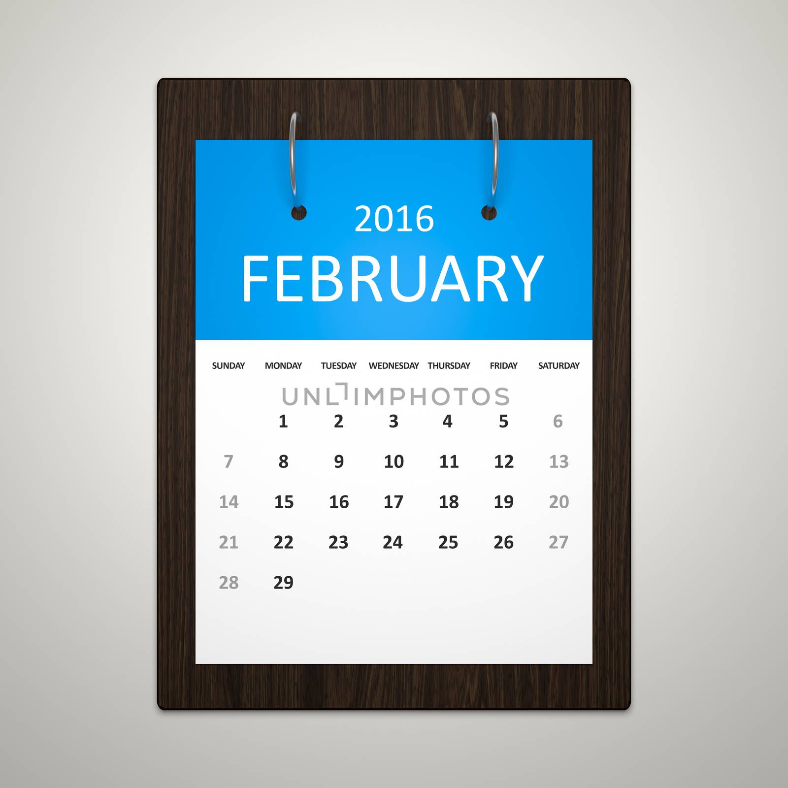 An image of a stylish calendar for event planning february 2016