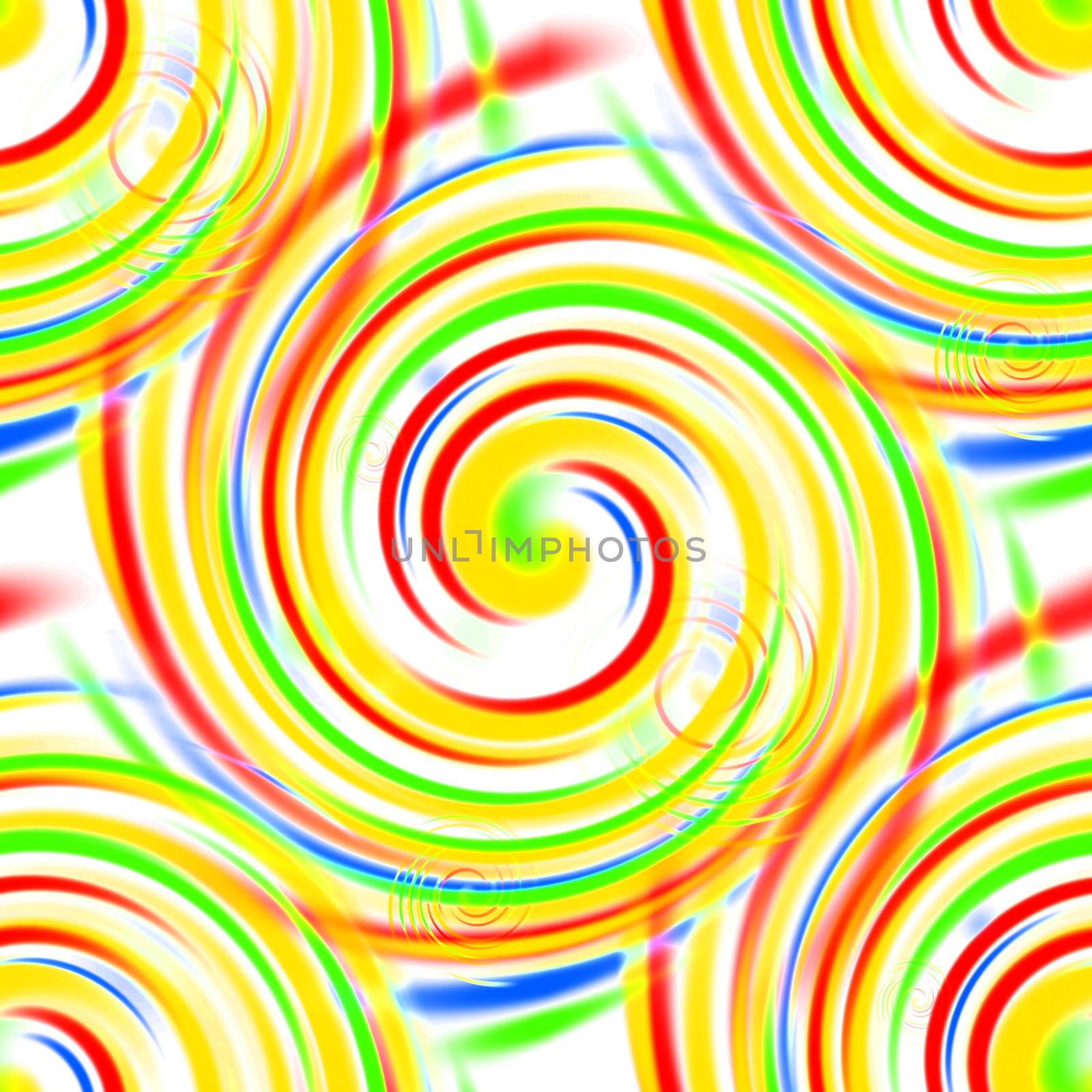 Multi color swirls background on white.