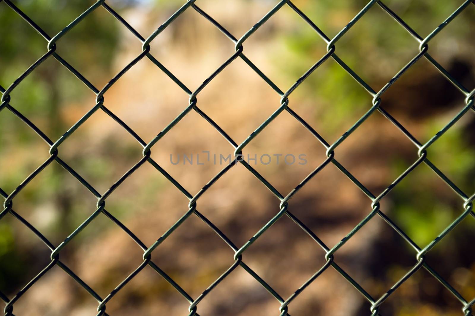 Diagonal Diamond Pattern Chain Link Fence Outside Boundary by ChrisBoswell