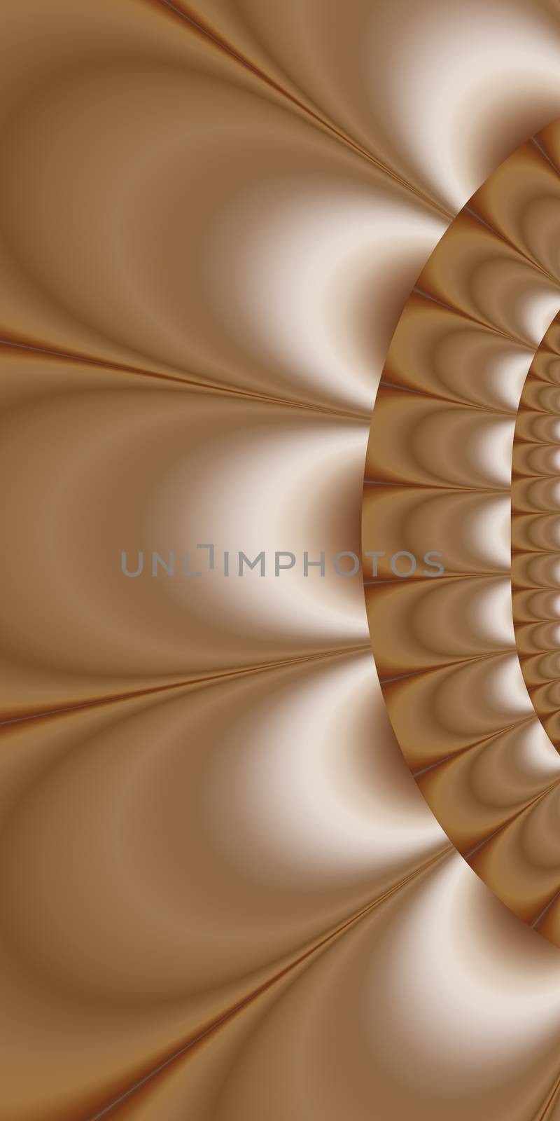 An abstract fractal design representing silk or velvet material in brown and creamy white colors.